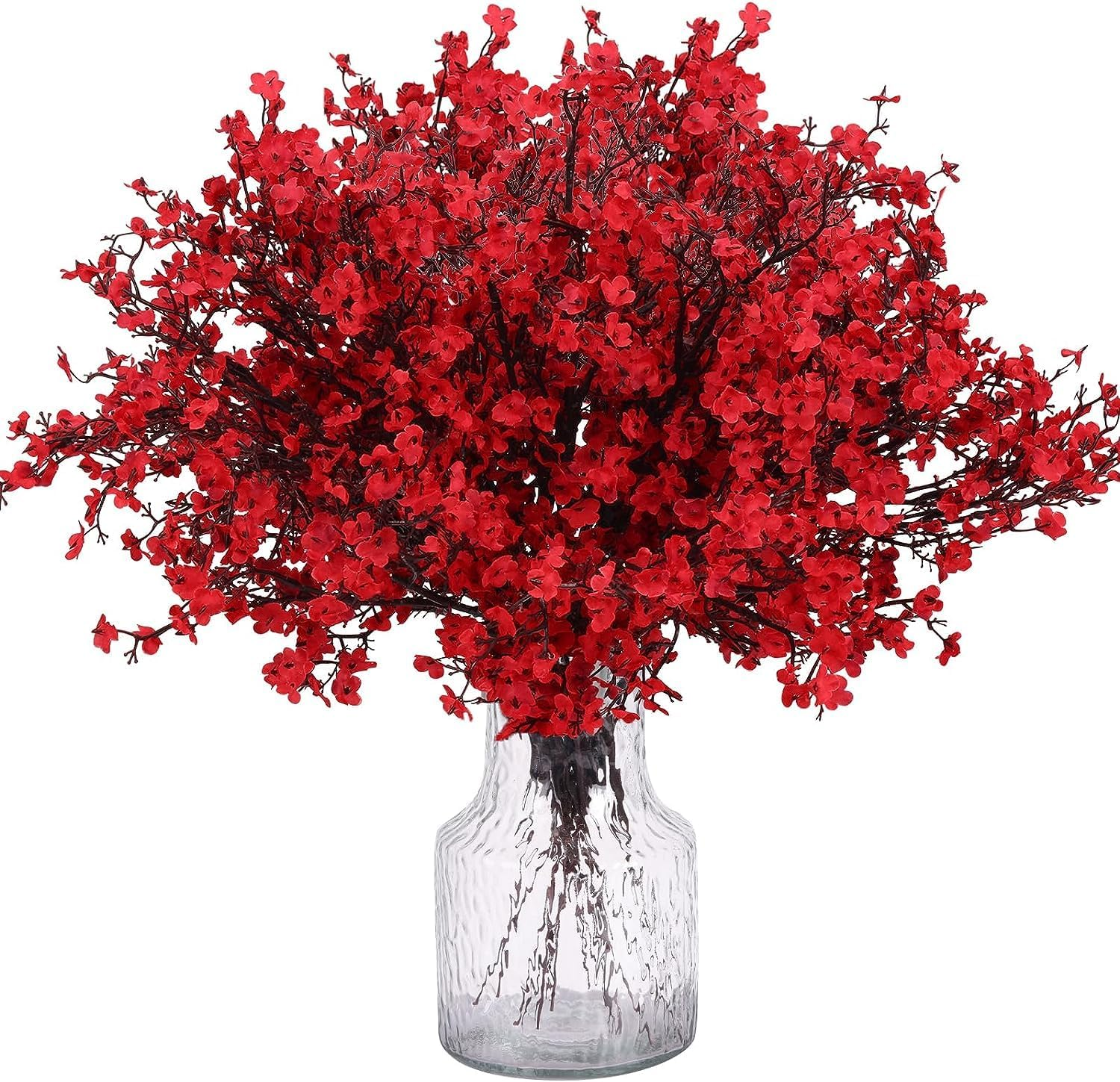 PENGQIMM Babys Breath Artificial Flowers,6 Bundles Fake Flowers Faux Flowers Red Real Touch Faux Gypsophila Bouquet Fake Silk Plants Decor for Home Wedding Bouquets Floral Arrangement (White)