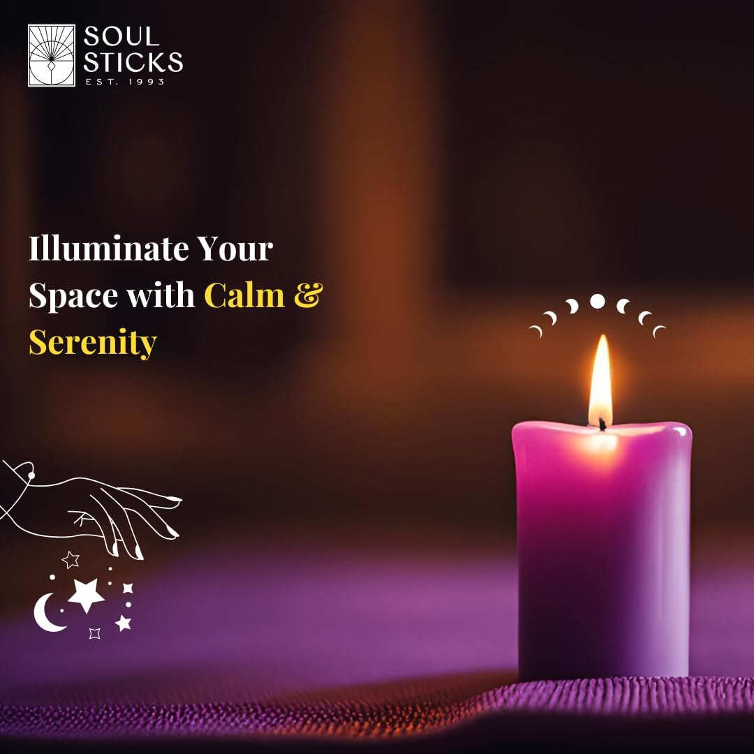 Soul Sticks Peace Magic Spell Chime Taper Candles 20 Pack - Ideal for Altar, Rituals, Ceremonies, Meditation Purple Candle for Witchcraft Supplies, Wiccan, Unscented Candles Clearance image number 2