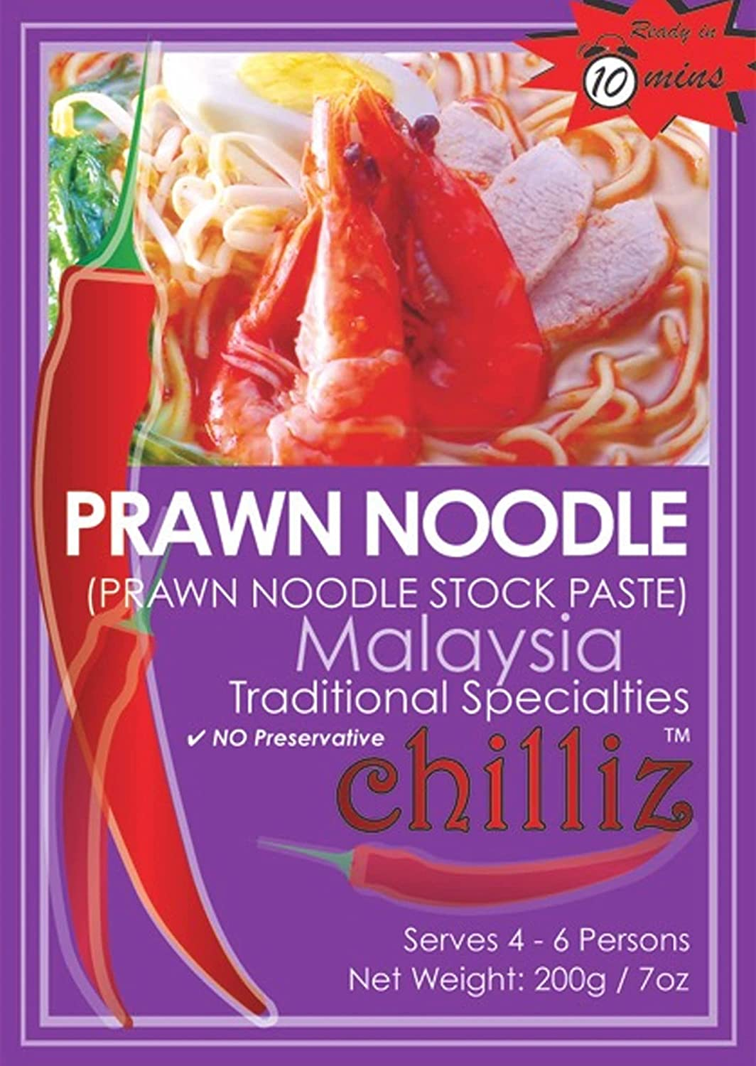 Chilliz Prawn Noodle Stock Paste 200 G, 200 G, Prawn Noodle Stock