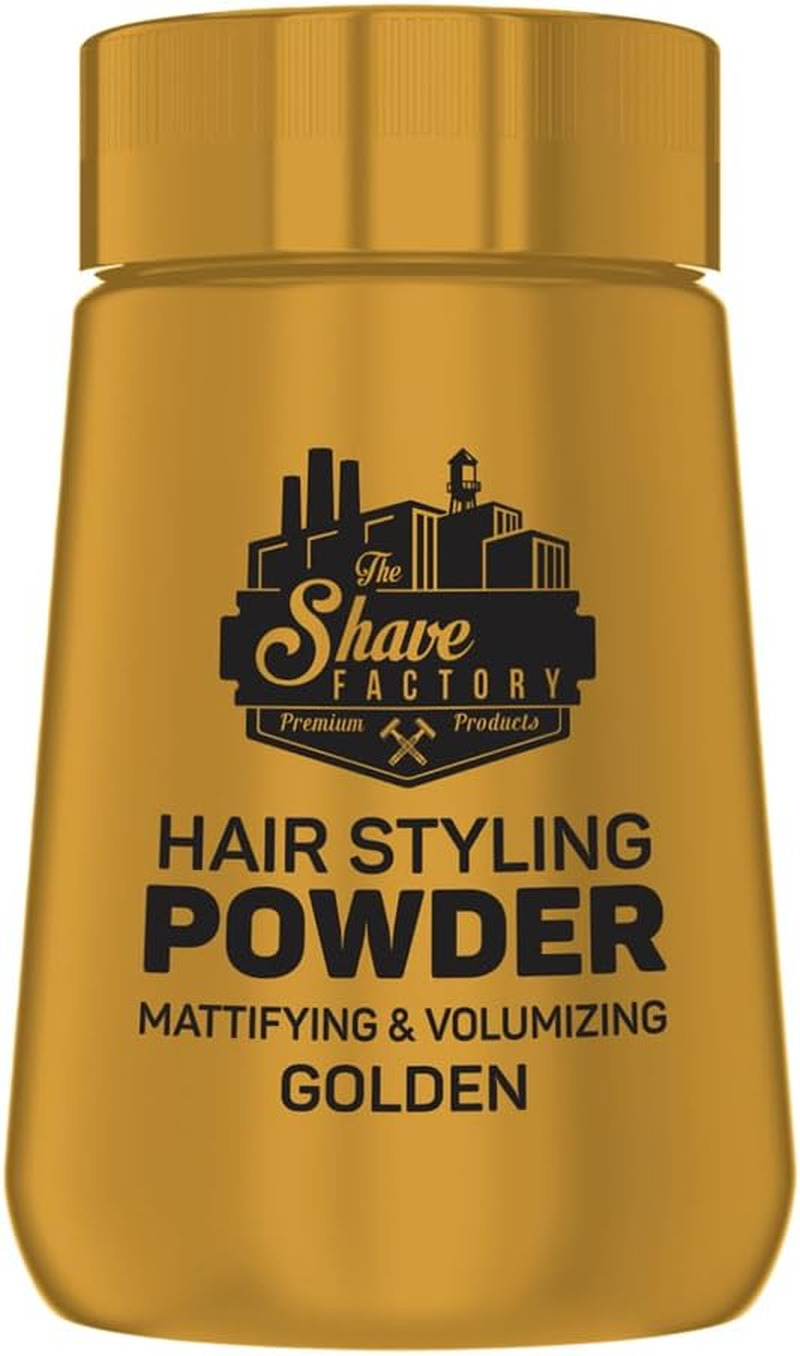 The Shave Factory Hair Styling Powder, Mattifying & Volumizing, Golden Finish, Lightweight Texture, Long-Lasting Hold, Ideal for All Hair Types, 20G