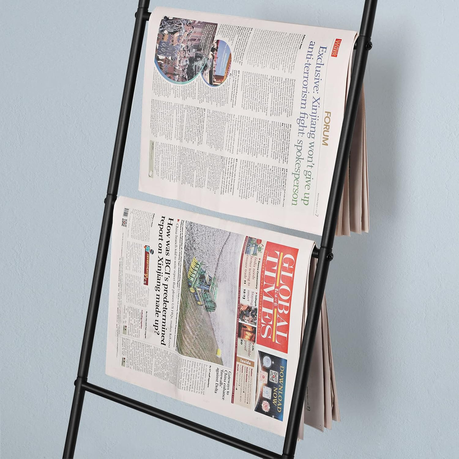 Blanket Ladder Towel Ladder for Bathroom Blanket Rack for Living Room Bathroom Laundry Room Black image number 5