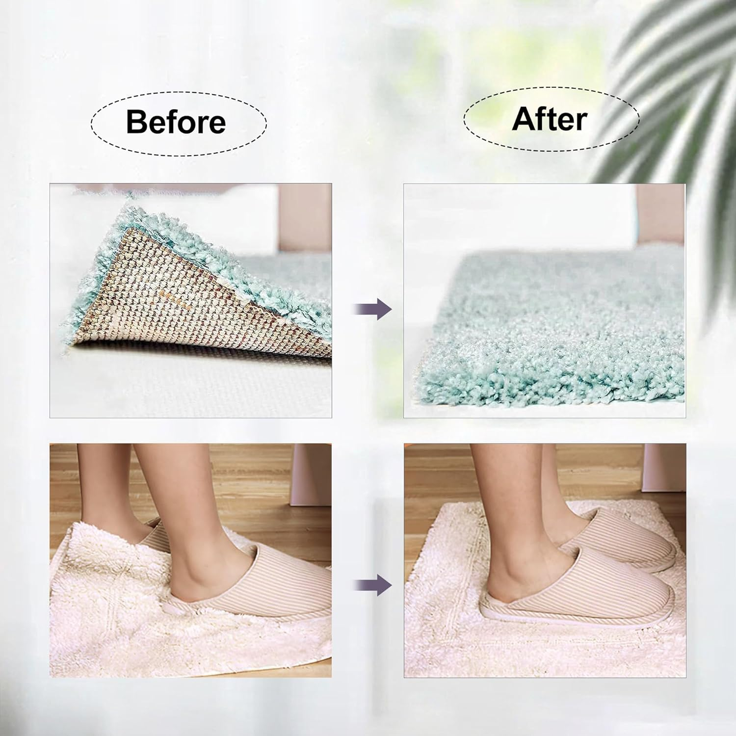 30PCS Rug Gripper for Carpeted Floor and Stair Use, 5 * 5Cm Non-Slip Carpet Grippers for Secure Placement, Great for Stair Sofa Cushions, Car Boot Liners, and Rug to Carpet Gripper Use Black image number 2