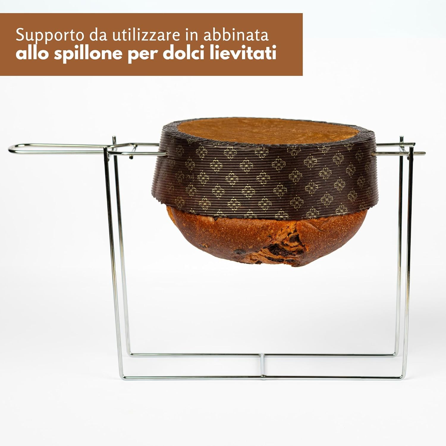 Panettone Needles, Pigeon and Other Yeasts up to 1 Kg, Panettone Iron Made of Chrome Plated Steel, Easy to Use, 28 X 8 X 23 Cm, for Use with Panettone Fork image number 2