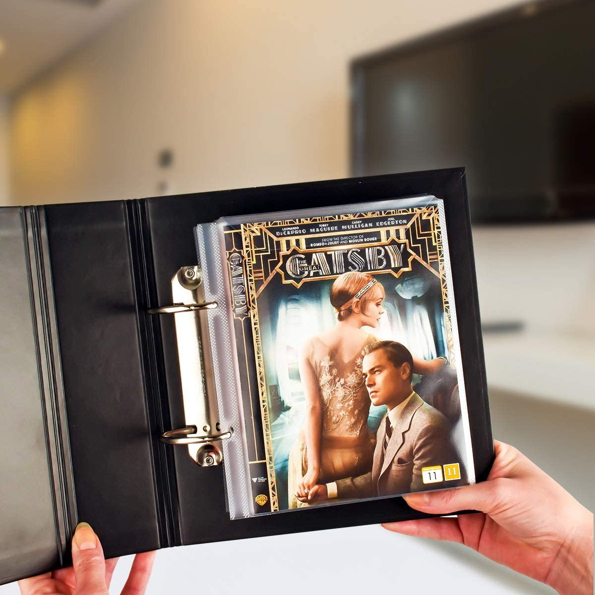 3L Fr 10282 &ndash; Perforated Transparent DVD Sleeve with Flap for Storing Discs and Sleeves &ndash; 100 Pieces image number 3