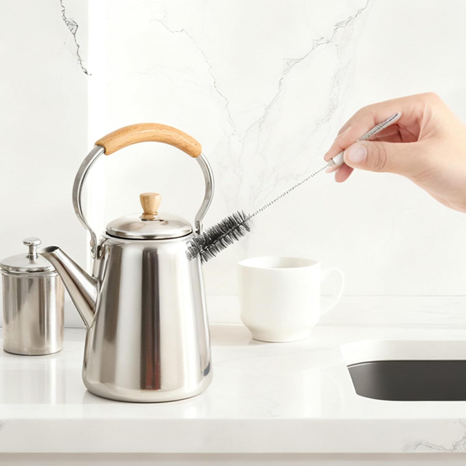 Bottle Brush Cleaner Set, Multi-Purpose Straw and Pipe Cleaning Brushes, Stainless Steel, 12 Pieces, 2-25Mm Diameter, 24Cm Length image number 2