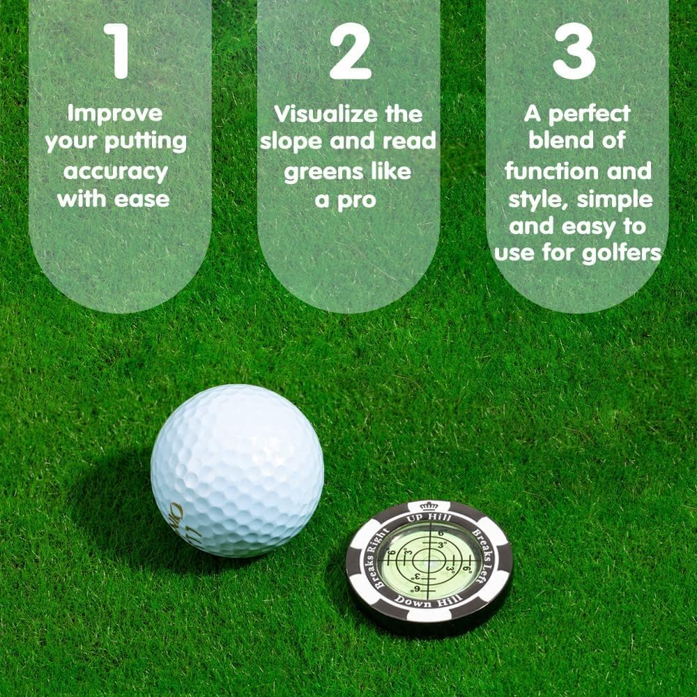 Golf Green Reader, Golf Ball Marker with High Precision Horizontal Bubble, Putt Aid Golf Accessories Tool Men Women