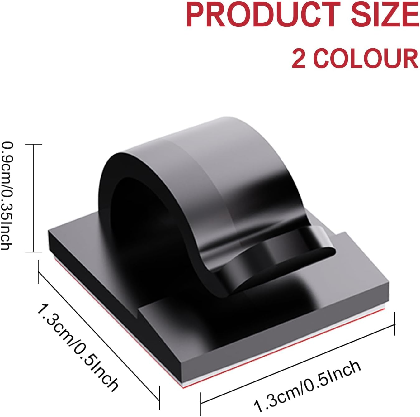 100 Pcs Cable Clips Self Adhesive，Cable Organiser for USB Charging Cable, Power Cords, Office Home Cable Holder for Cable Tidy Management, Christmas Light Hooks Fairy Light Decorations(Black） - Clear image number 2