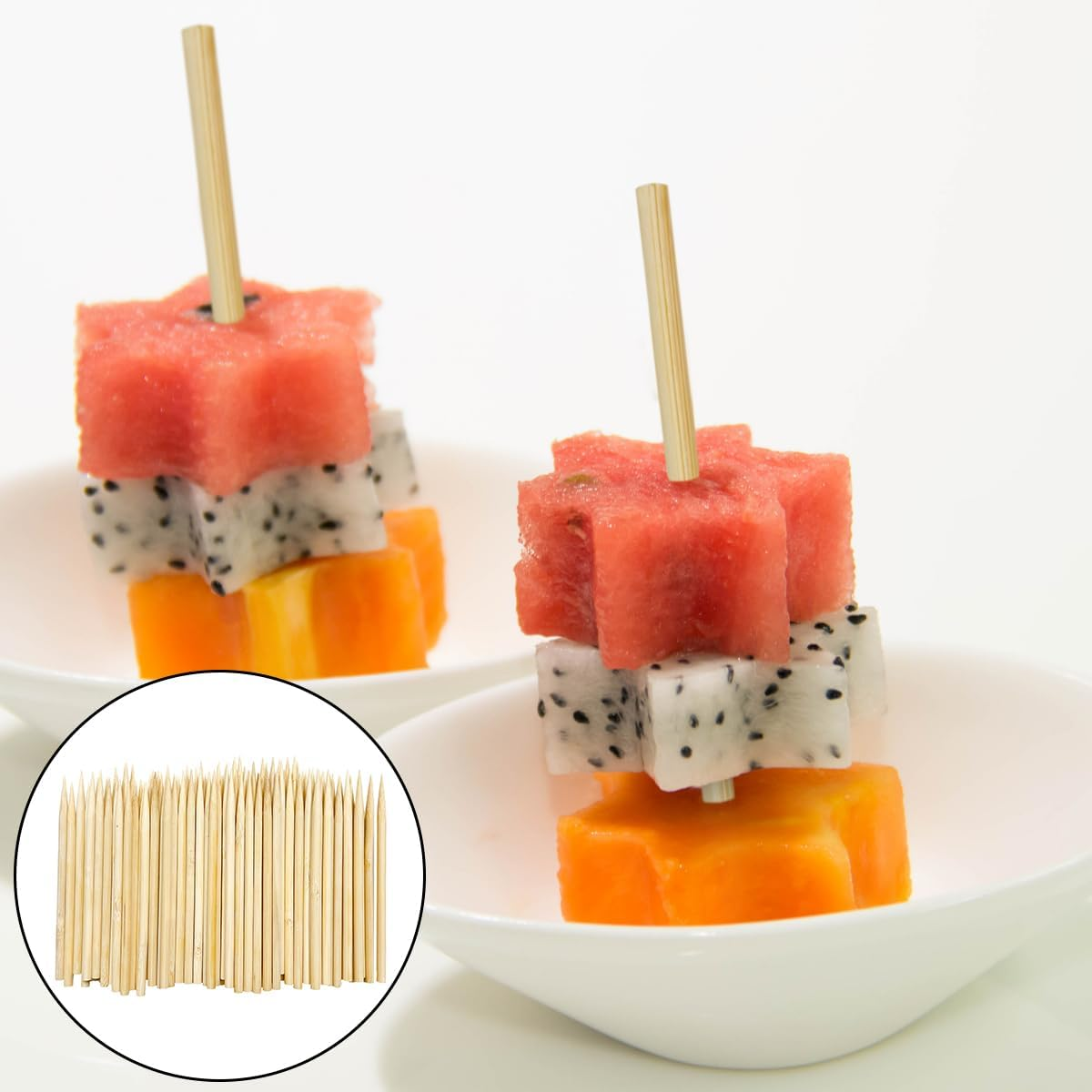 Bamboo Skewers, 100 PCS Wooden Thick Barbecue Skewers for Marshmallow, Lollipops, Baked Apples, Hot Dogs, Corn (5 X 120Mm) image number 1