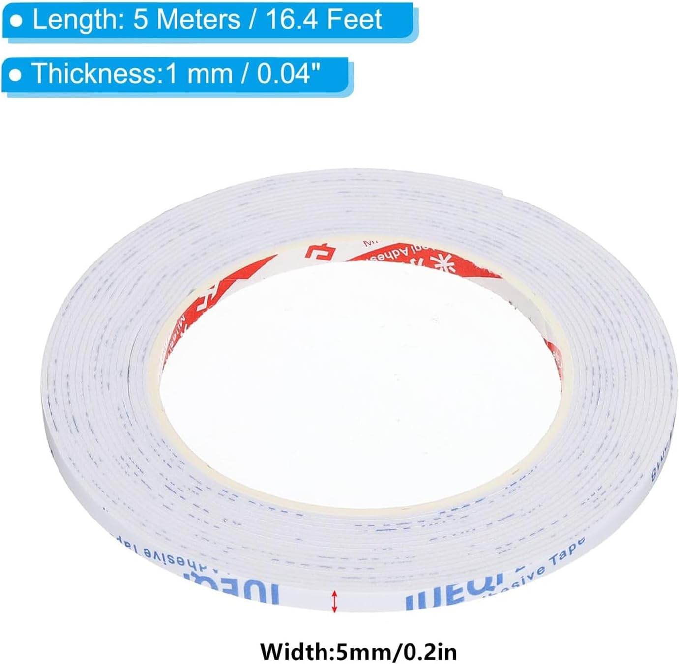 Coehaopike 2 Rolls 5M/16.4Ft Sealing Foam Tape, 1Mm Thick Single Sided Weather Stripping Door Furniture Seal Strip for Window Pipes Insulation (White) image number 5