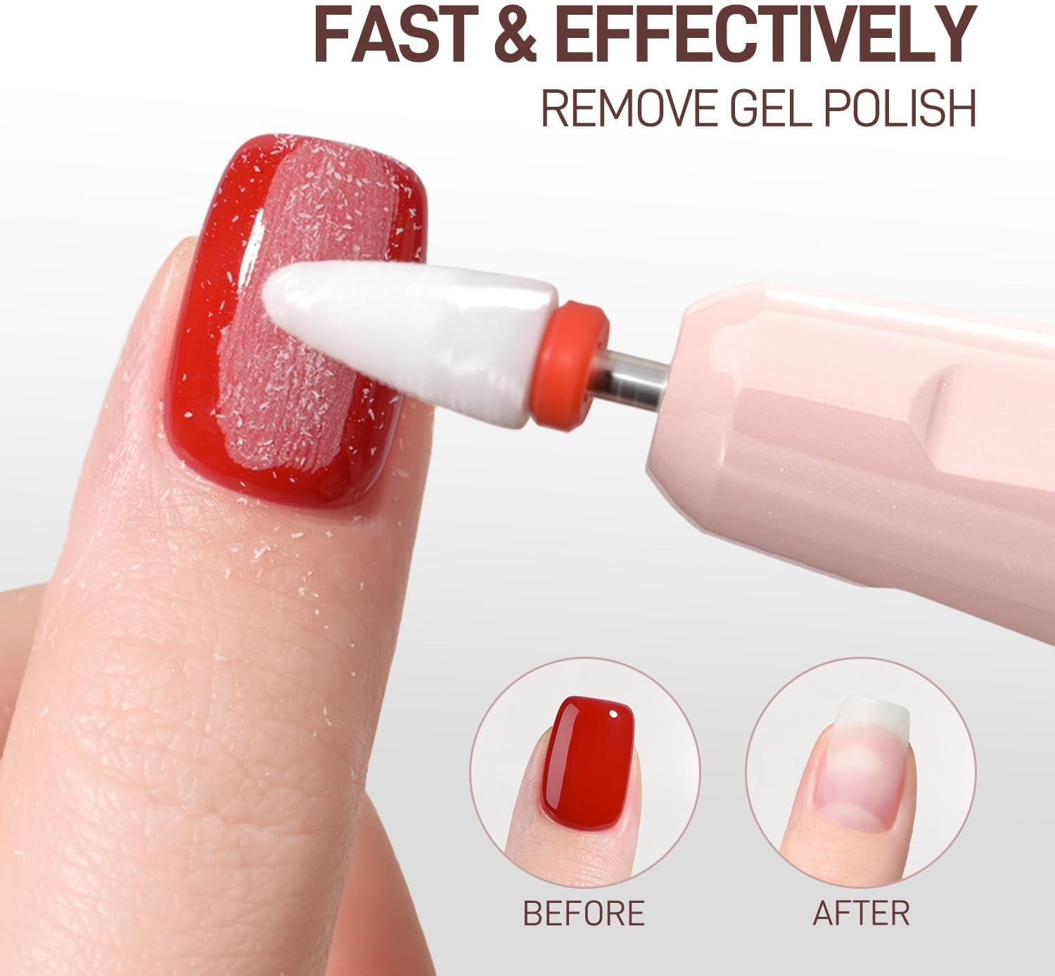 GAOY Rechargeable Cordless Nail Drill for Beginners, Electric Nail File with 12 Drill Bits and Sanding Band Set for Acrylic and Gel, Pink image number 3