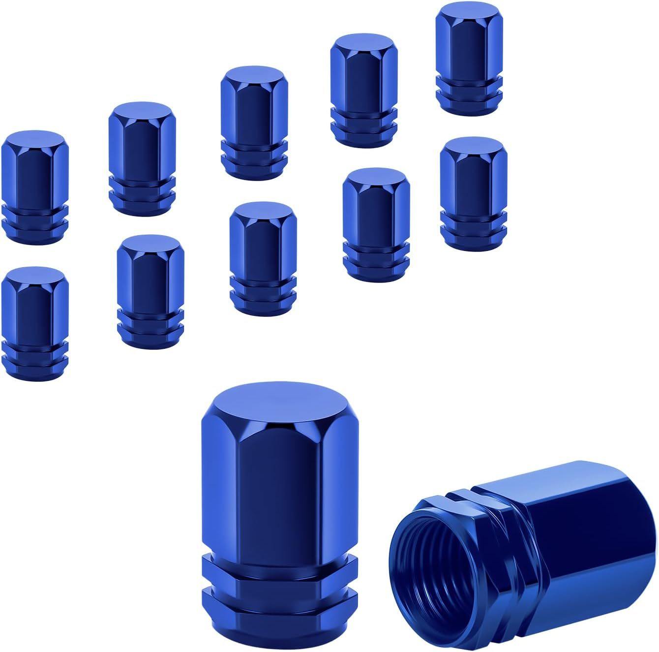 Tire Valve Caps,10 Pack Universal Air Valve Car Tire Valve Stem Caps Wheel Valve Covers Leak-Proof Air Protection Cap Fits Cars, Trucks, Bikes, Motorcycles, Bicycles (Blue)