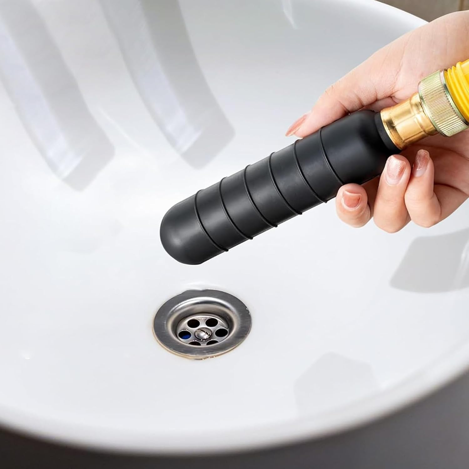 LINTRA Drain Cleaning Bubble, Black Rubber Drain Bubbles Unblocking, Drain Blisters Set with 3/4 Inch Shut-Off Valve, Ideal for Removing Stubborn Blockages in Sinks and Cellars image number 5