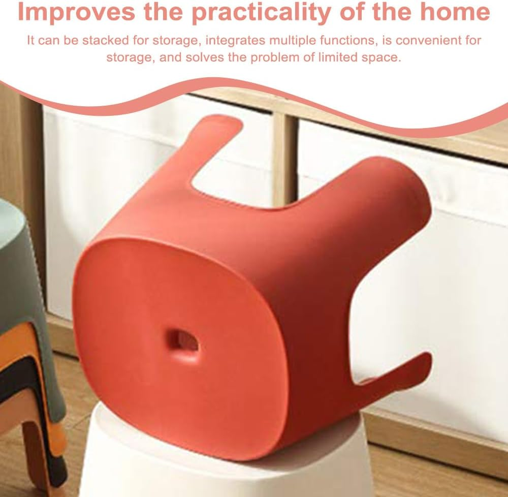 Multi-Use Step Stool / Shower Seat ,Plastic Seat for Home & Step Stool ,Foot Stool for for Home, Office, Garage Stools Laundry Bathroom - Red image number 2
