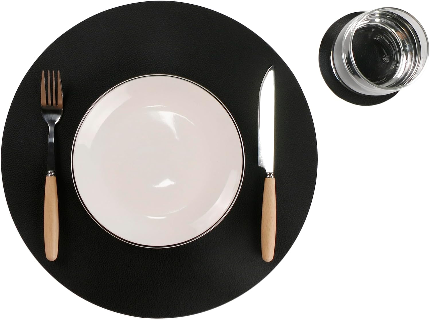 Wipeable Placemats and Coasters Leather Table Mats Waterproof Heat-Resistant Easy to Clean for Dining Table Set Kitchen Table Set of 6, Peach