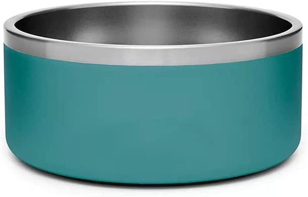 Gteller 32Oz 64Oz Stainless Steel Double Wall Dog Bowls,Bpa Free Non-Slip Pet Dishes,Cat Food&Water Bowl with Rubber Base(64Oz, Grey)
