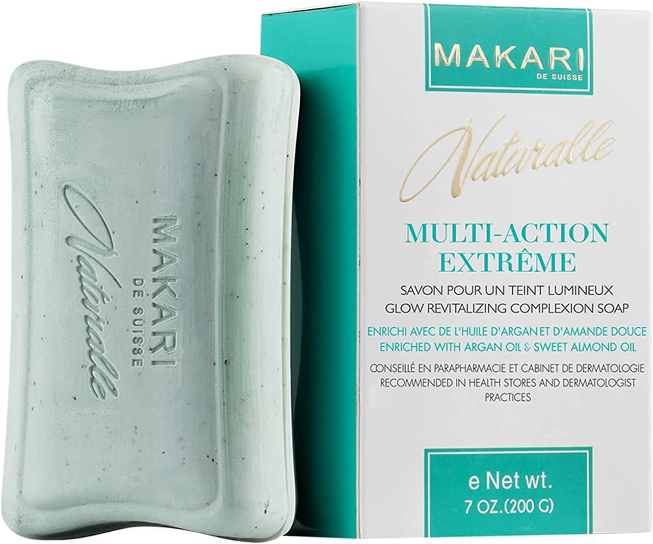 MAKARI Naturalle Multi Action Extreme Skin Lightening Soap 7Oz. " Exfoliating & Moisturizing Bar Soap with Argan Oil & SPF 15 " Hydrating & Regulating Treatment for Dark Spots, Acne Scars image number 3