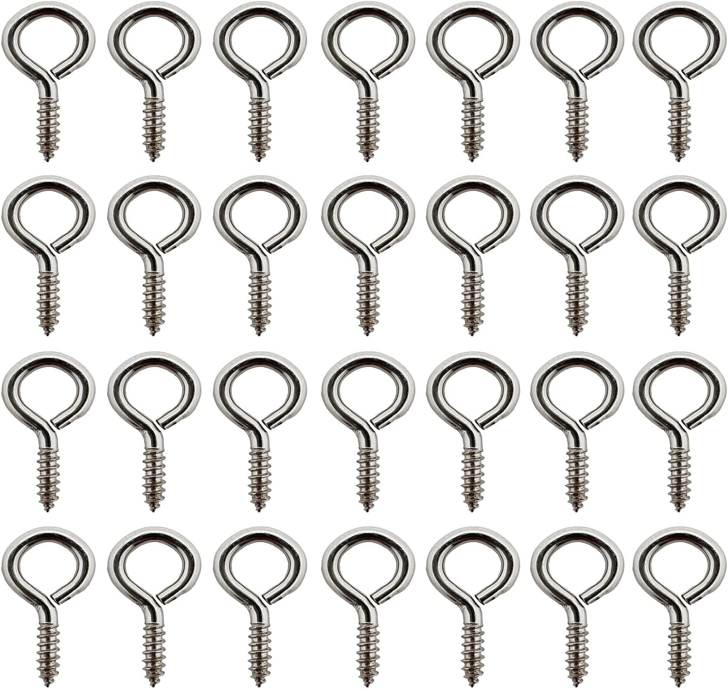 Screw Eyes, 1 Inch Metal Eye Hook, Zinc Plated Self Tapping Screw Hooks Ring, Eyelet Screws Black 120 Pcs