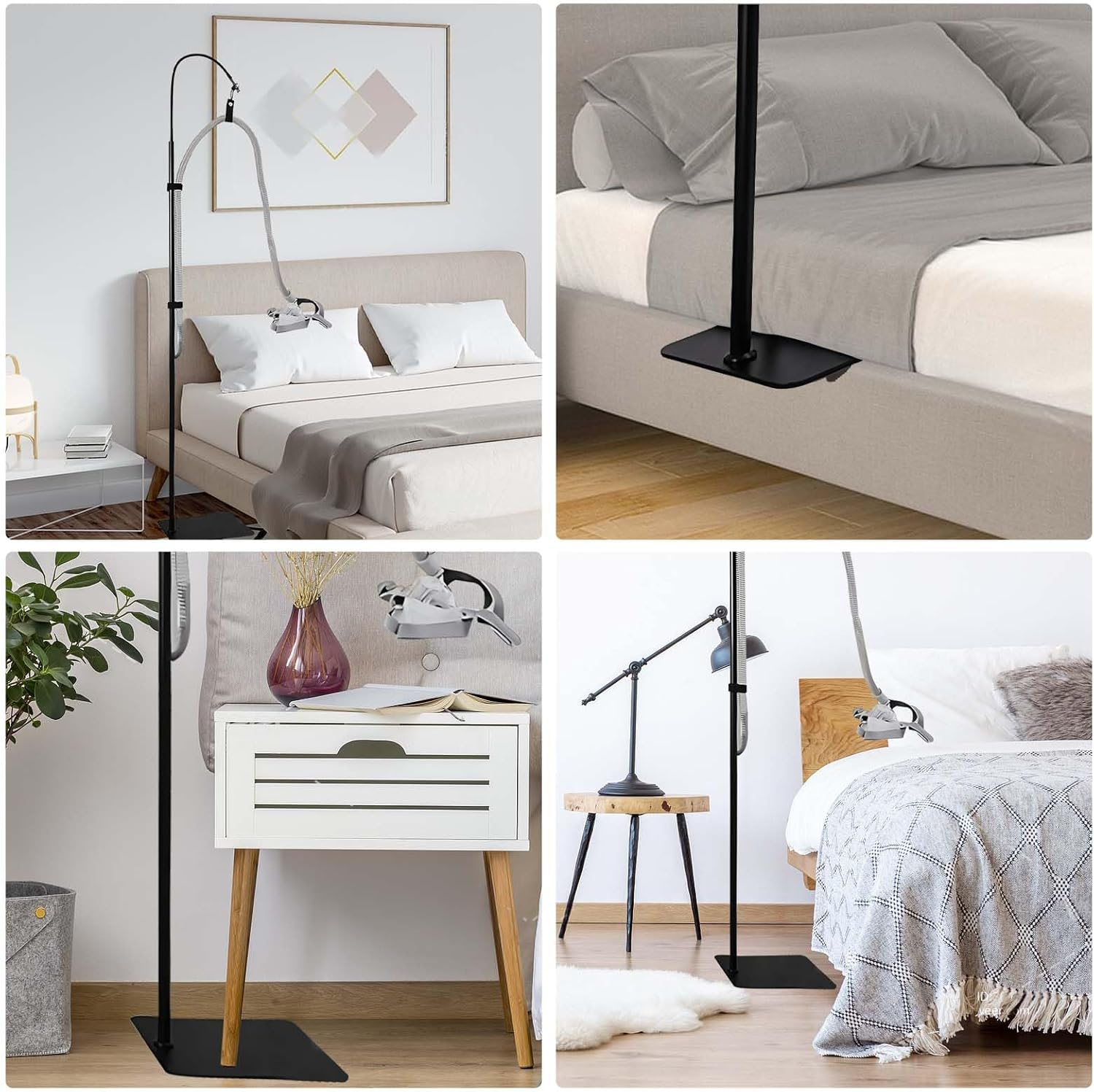 HDBHBH CPAP Hose Holder for Bed - Adjustable Height & Angle, Anti-Tangle Tube Lifter, Prevents Hose Leakage & Blockage, Sleep Apnea Hose Holder, Easy to Install & Remove (Only Holder) image number 6