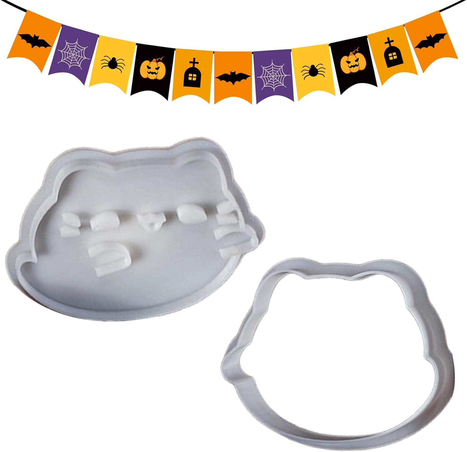 Dessert Cutter Mold | Halloween-Themed Cute Cat Baking Cutter - Embossing Kitten Animal Moulds Kitchen Gadget for Fondant Dough Chocolate Cheese Dessert Making image number 2