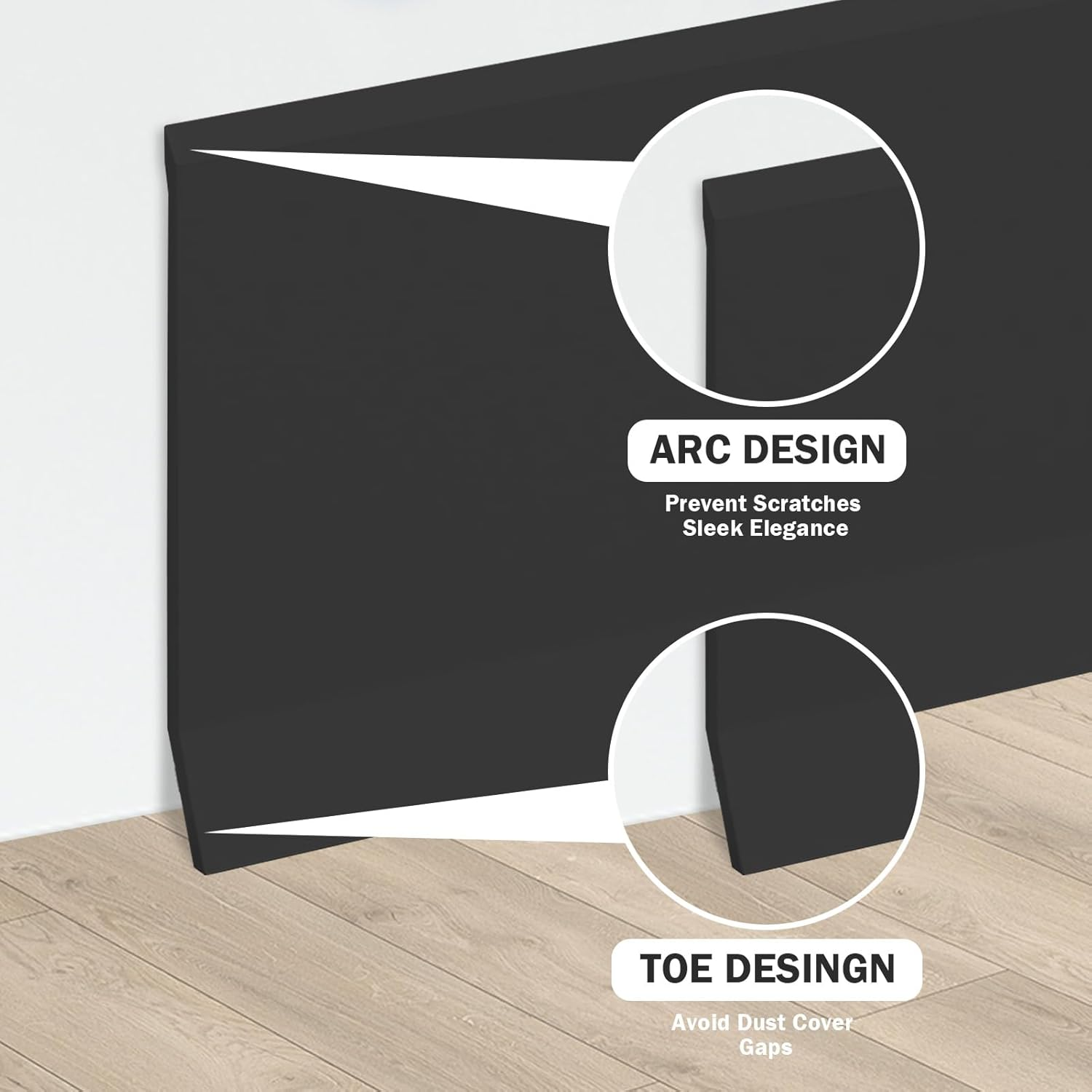 3.0 M PVC Soft Skirting Board, Self-Adhesive, Skirting Board, Width 5 Cm, End Strip, Self-Adhesive Transition Profile for Wall and Floor, Flexible Skirting Board for Kitchen, Bathroom and Living Room image number 6