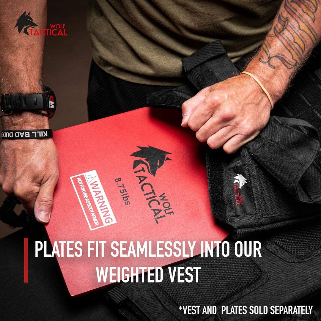 WOLF TACTICAL Weight Vest Plates - 5.75/8.75/14.5/19.75LB Pairs - Wods, Strength Training, Running, Heavy Workouts image number 6