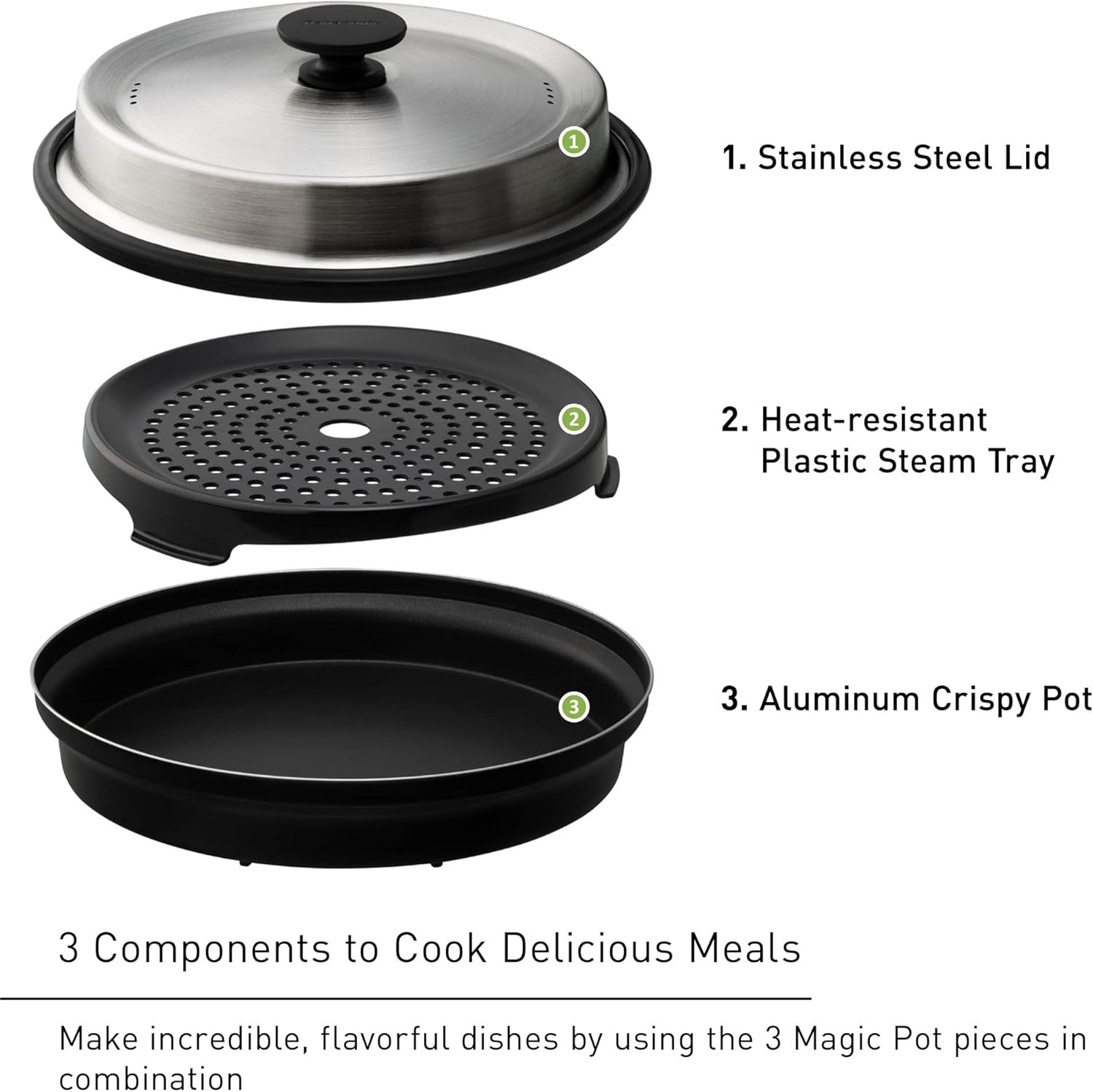 Panasonic Homechef Magic Pot for Microwave Oven, Microwave Safe 4-In-1 Cookware Accessory to Pan Sear, Simmer, Steam, and Grill - NN-ASP1AW image number 5