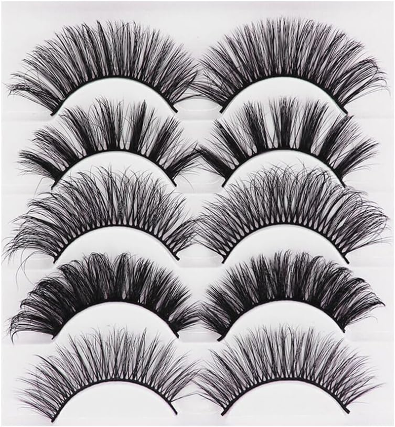 5 Pairs 3D Thick Mink Fake False Eyelashes Natural Long Wispy Makeup Lashes - Elevate Your Makeup Look for Parties and Everyday Wear