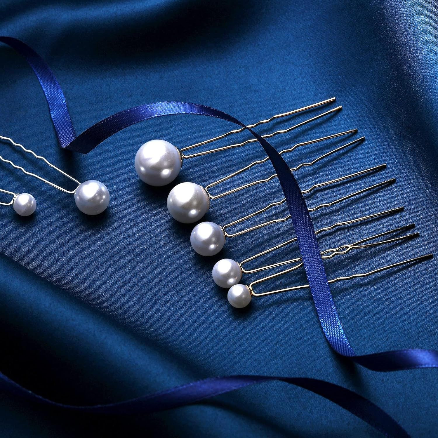 16 Pcs Wedding Pearl Hair Pins, Bridal Hair Pins U Shape Hair Accessories Barrette for Bride Bridesmaid Women Girls Silver image number 5