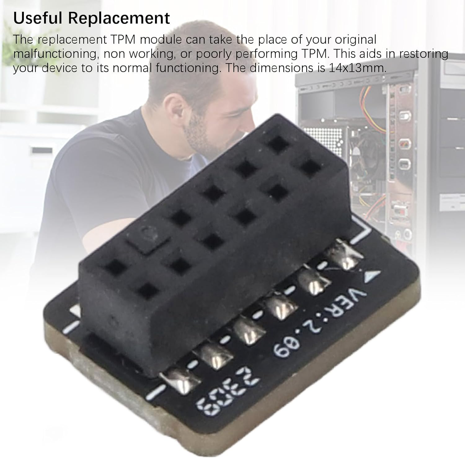 TPM 2.0 Encryption Security Module, SPI 12Pin Security Module for A520, B550, WRX80, X570S, B650, TPM Securitymodule for Motherboard image number 6
