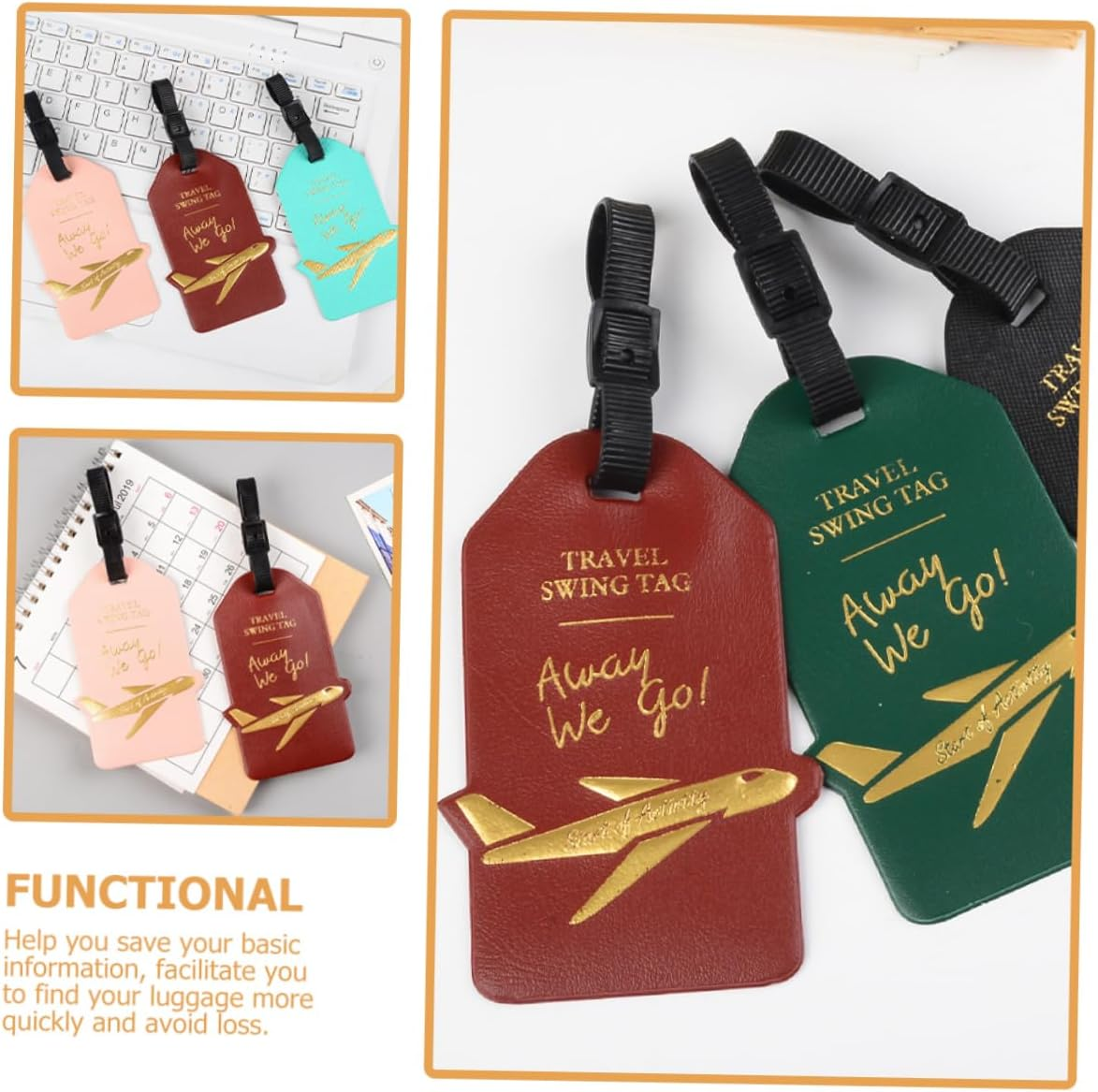 ANDRESLAD Baggage Tag Suitcase Tag Travel Suitcase Label Luggage Tag Random Color image number 5