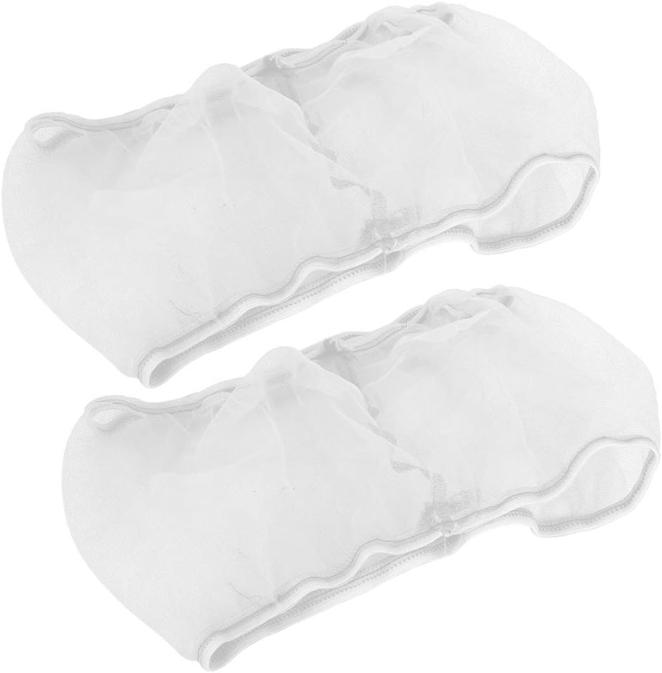 Alvinlite 2 Pieces Bird Cage Seed Catcher Nylon Mesh Seeds Guard Net Cover Stretchy Shell Skirt Traps Cage Basket Soft Airy(White)