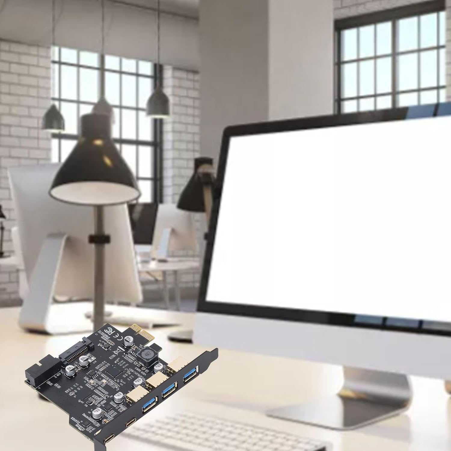 Pcie to USB 3.2 Gen 2 Card with 20Gbps 5 20Gbps, 3 USB Type a and 2 USB Type C, PCI Express Expansion Card USB Card Adapter for for Linux, OS X Desktop PC image number 2