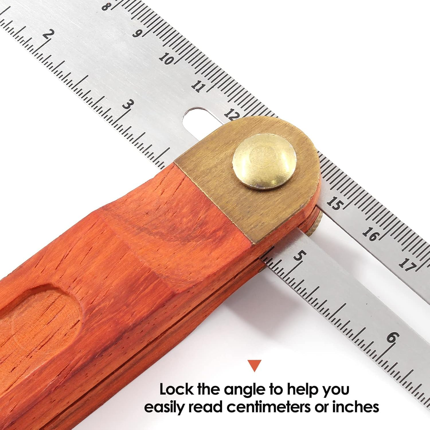 Stainless Steel T Bevel Angle Finder with Wooden Handle, 1Pc T-Bevel Activity Angle Ruler Adjustable Carpentry Square Bevel Gauge Sliding Stainless Steel Ruler with Hardwood image number 1