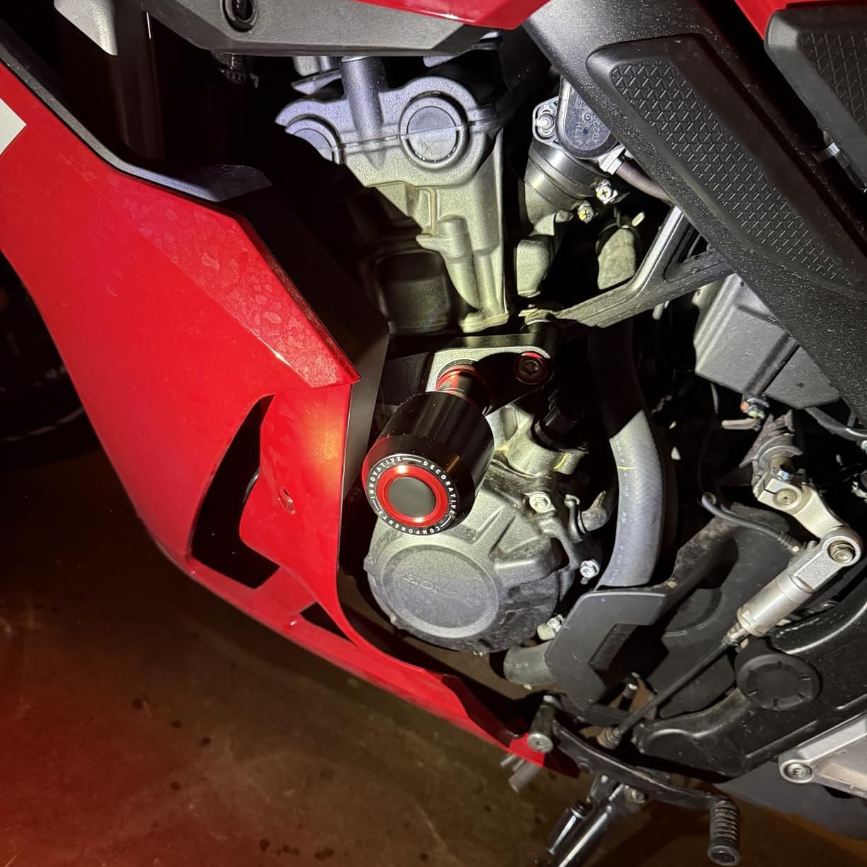 Modeer Motorcycle Frame Sliders Compatible with Hon&Da CB650R / E-Clutch 2024 2025 | CBR650R / E-Clutch 2024 2025 Falling Protector Crash Pads Cb Cbr 650 R Accessories (Black) - Blue image number 6