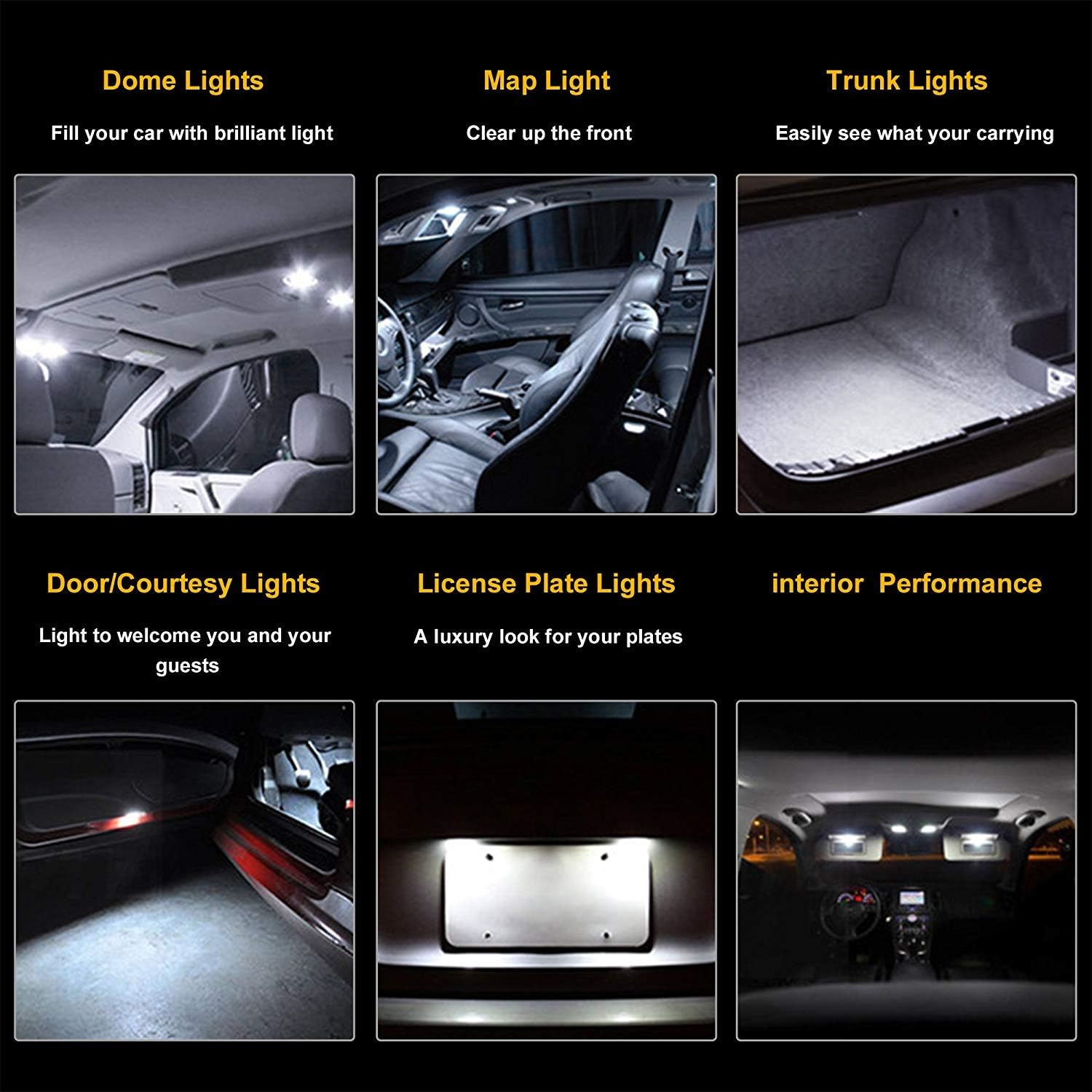 HOCOLO 2X T10 158 LED Bulb W5W 2825 168 192 194 T10 Wedge Light Bulbs 12V Cool White for Car Side Marker Lights Dome Map Door Courtesy License Plate 0.5W (2X T10 26-SMD)