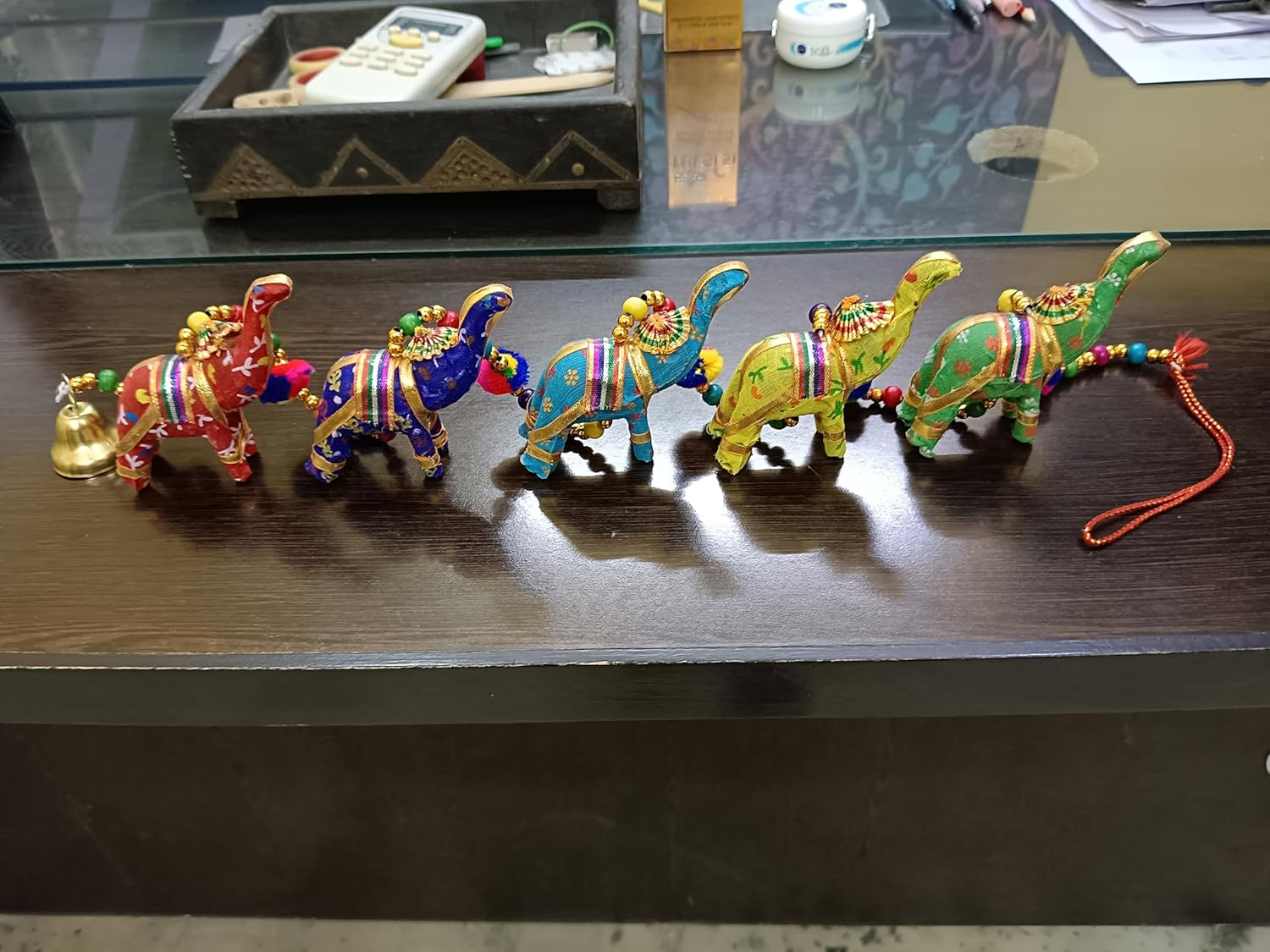 Indian Traditional Five Elephant Hanging Layer Door Hanging, Wall Hanging, Decorative Hanging image number 6