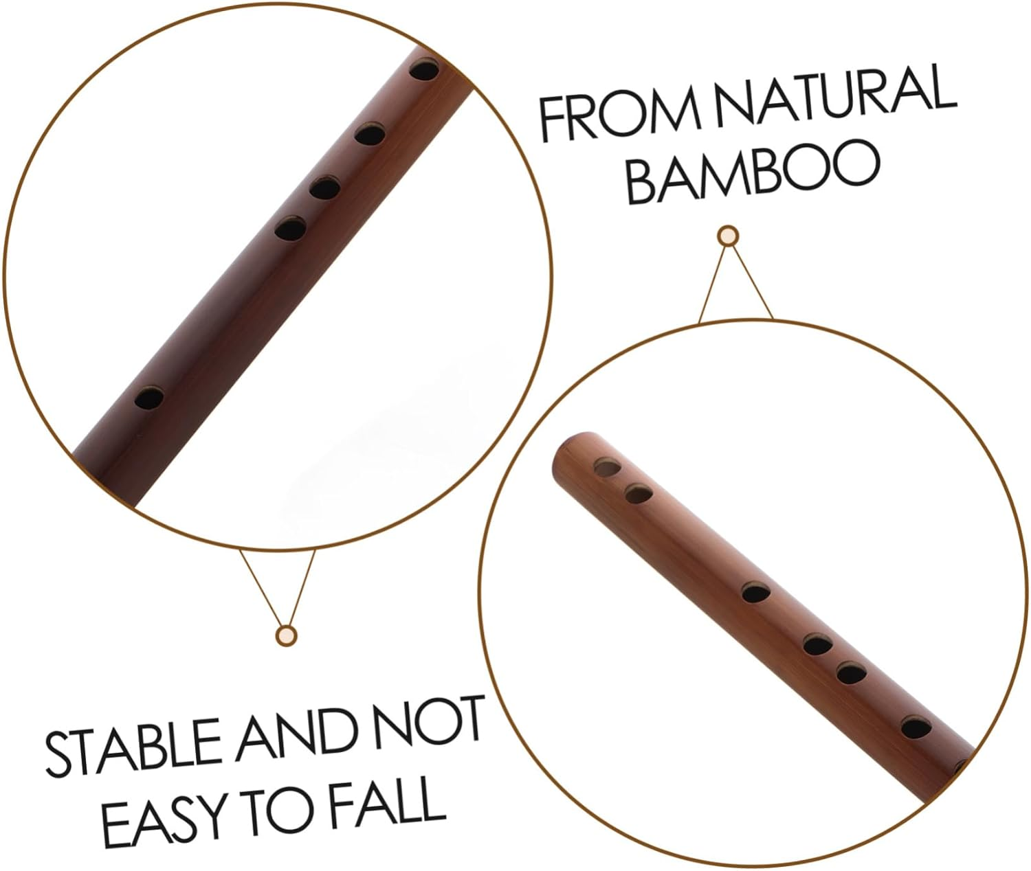 JEWEDECO Bamboo Flute for Adults Beginner Starter Traditional Small Piccolo Chinese Musical Instrument Woodwind Instrument Bansuri image number 3