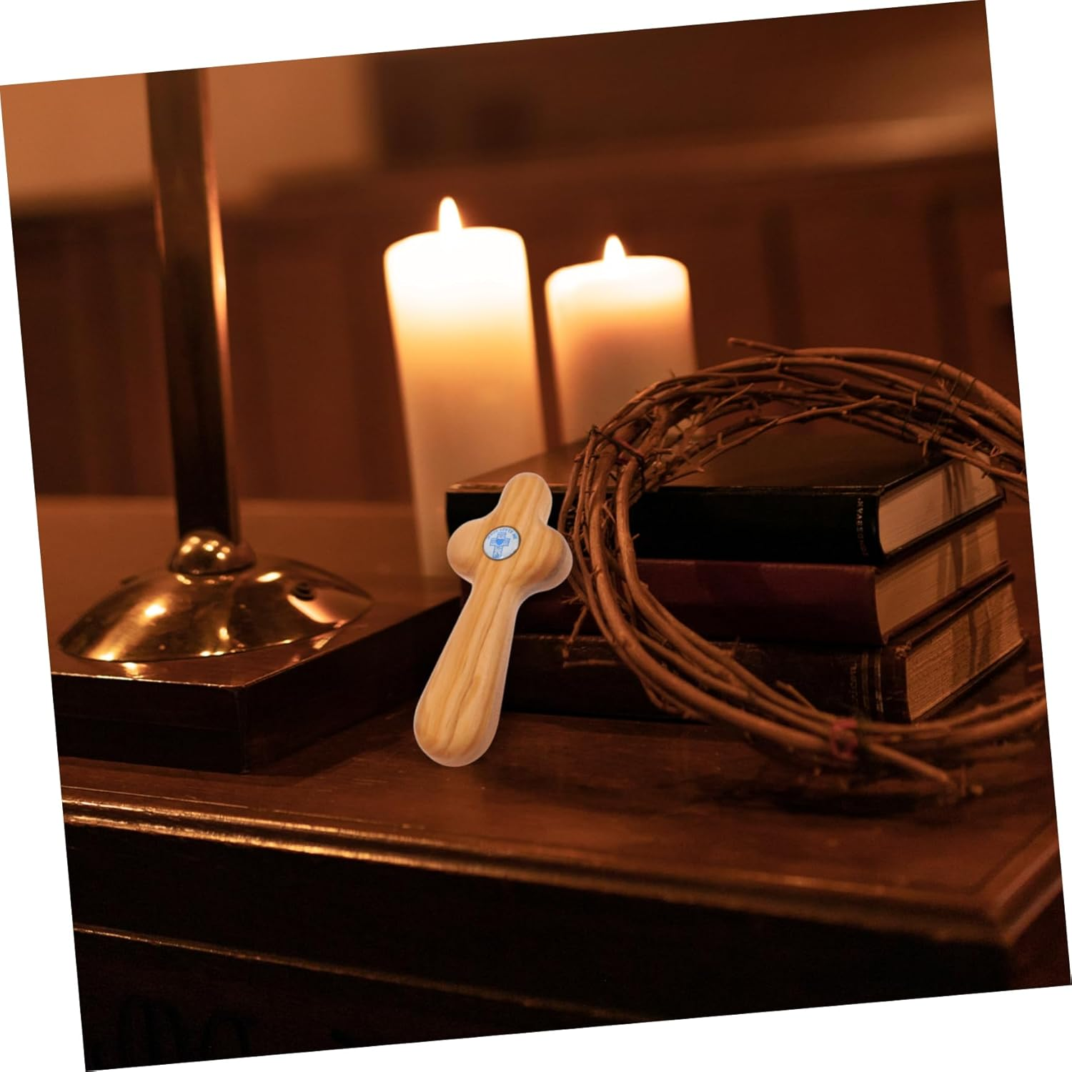 Jojofuny Artisan Crafted Catholic Confirmation Cross Handheld Religious for Baptism image number 4