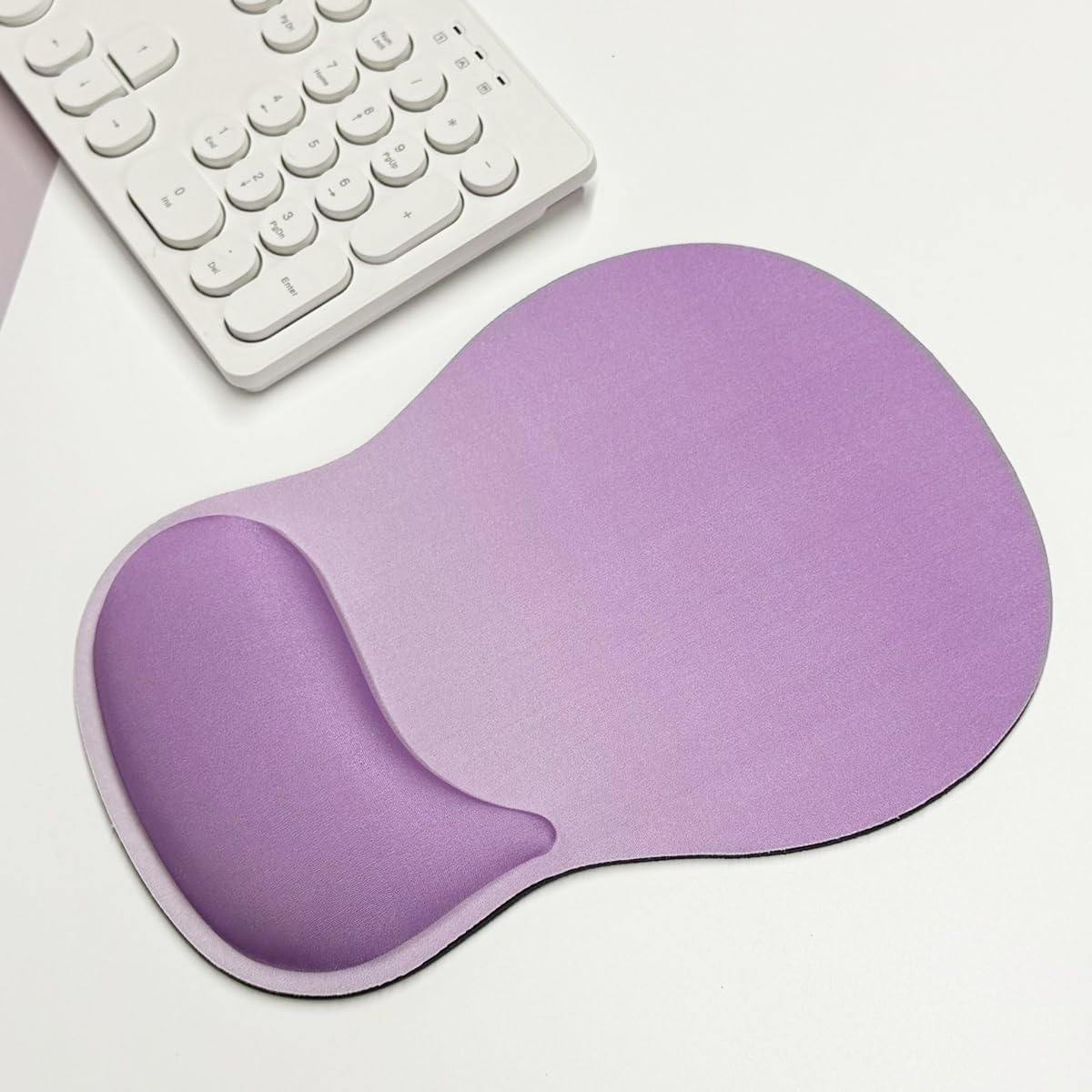 Ergonomic Mouse Pad with Gel Wrist Rest, Comfortable Mousepad with Smooth Wrist Support Surface and Non-Slip PU Base for Pain Relief, Computer, Laptop, Office & Home, 10 X 7.5In (Black)