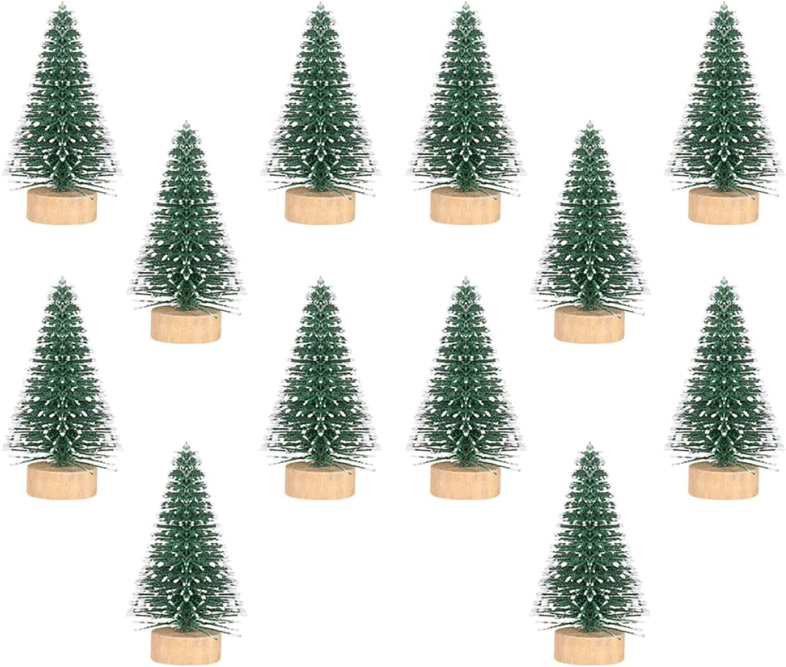12Pcs Mini Adornment Christmas Tree Ornaments Covered for DIY Craft Tree Decorations image number 3