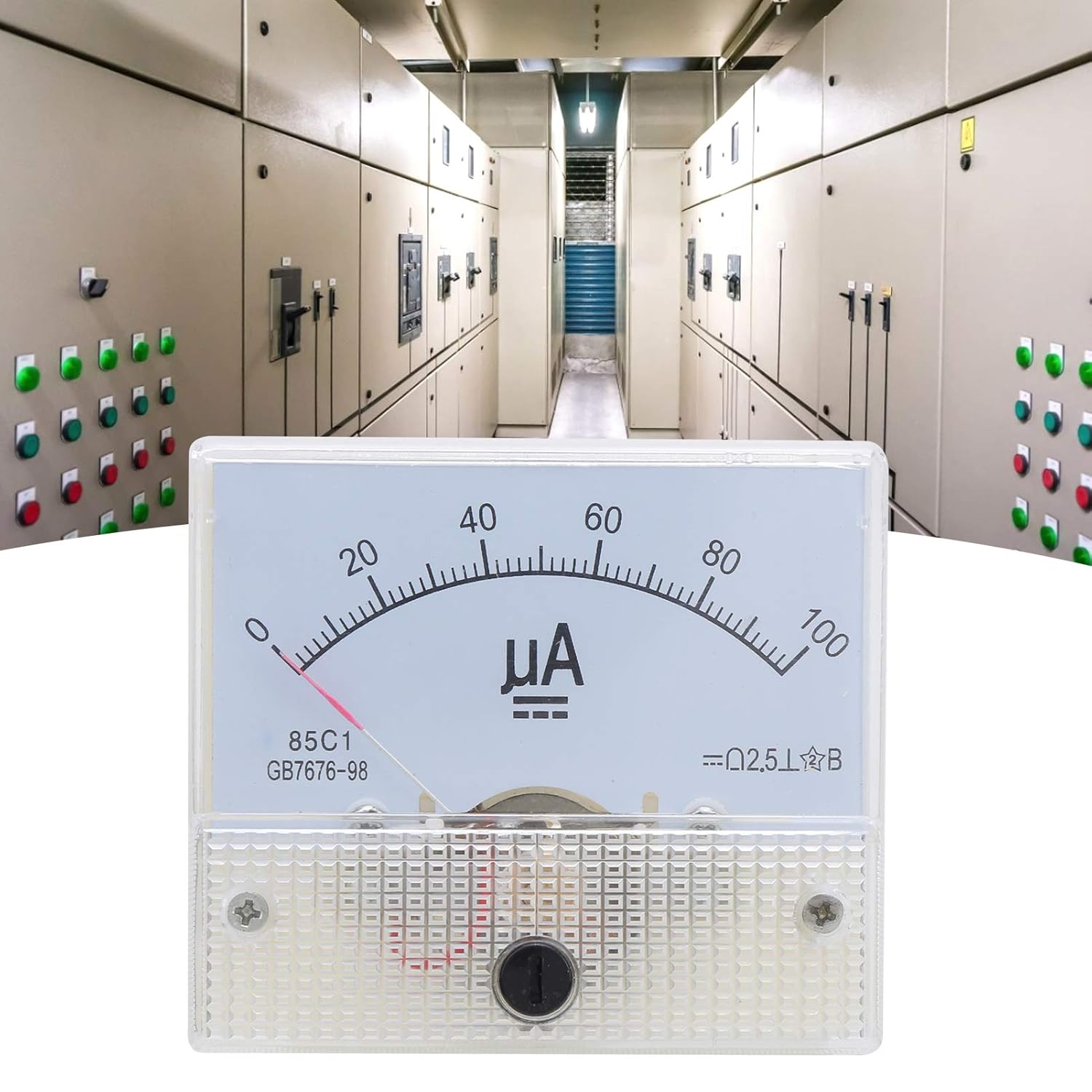 85C1 DC 0 100UA Pointer Type Ammeter Analog Current Panel Meter Measuring Instrument image number 3