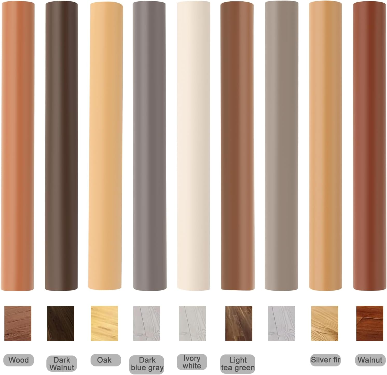 9 Colors Wood Filler Sticks, Laminate Wood Floor Repair Wax Sticks with Blue Scraper, Touch up Wax Sticks, Heatable Wood Repair Stick for Wooden Door, Tables, Holes, Floor, Scratches and Cabinets image number 6