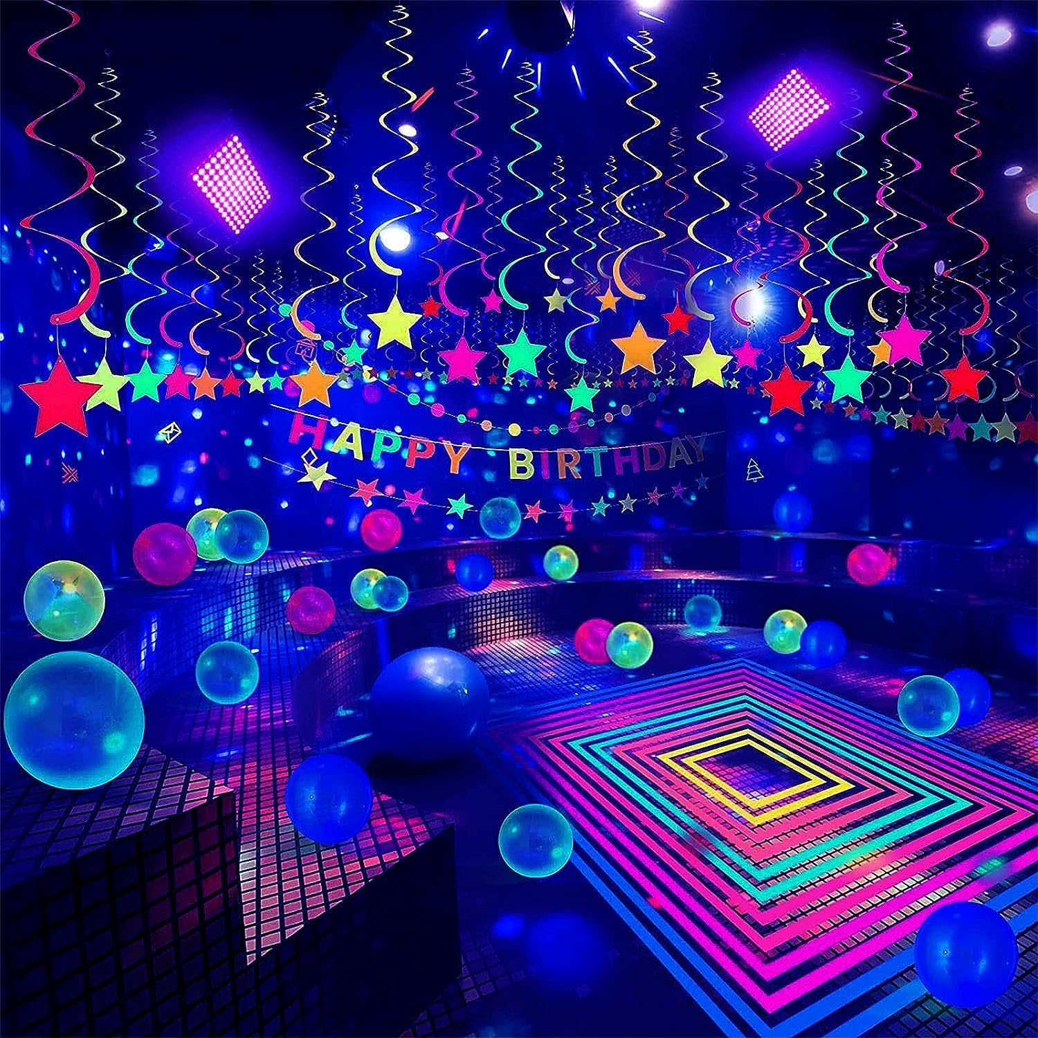 Glostars 100W LED UV Black Light Lamp, Black Light Spotlight, IP66 Waterproof, 395-400Nm UV Party Light with Switch for Bar, Party Supplies, Black Light Decoration (100W (2 Pack)) image number 2