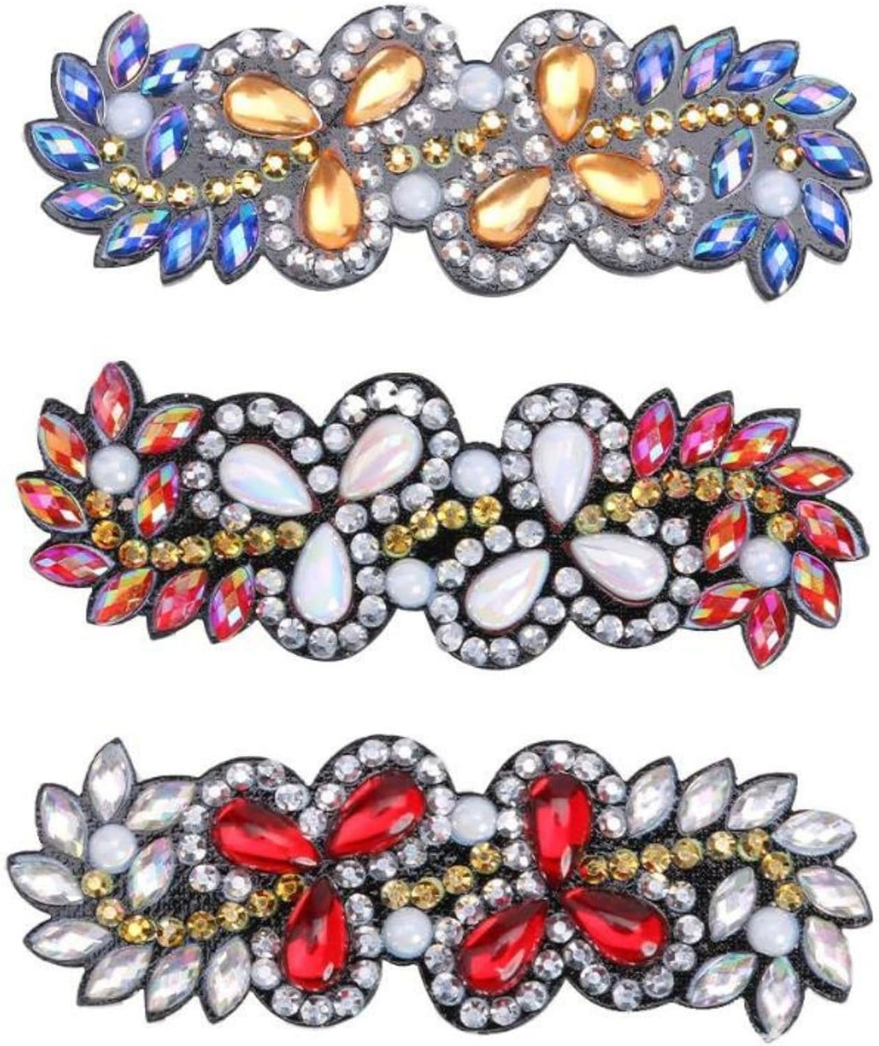 3Pcs Diamond Painting Hair Clips, 5D Bowknot Bobby Pins Girls Diy Diamond Hair Clip Butterfly Hairpin Elegant Barrettes Gift for Girls Daughter Best Friend or Mather 8.5 * 3.5Cm (J)