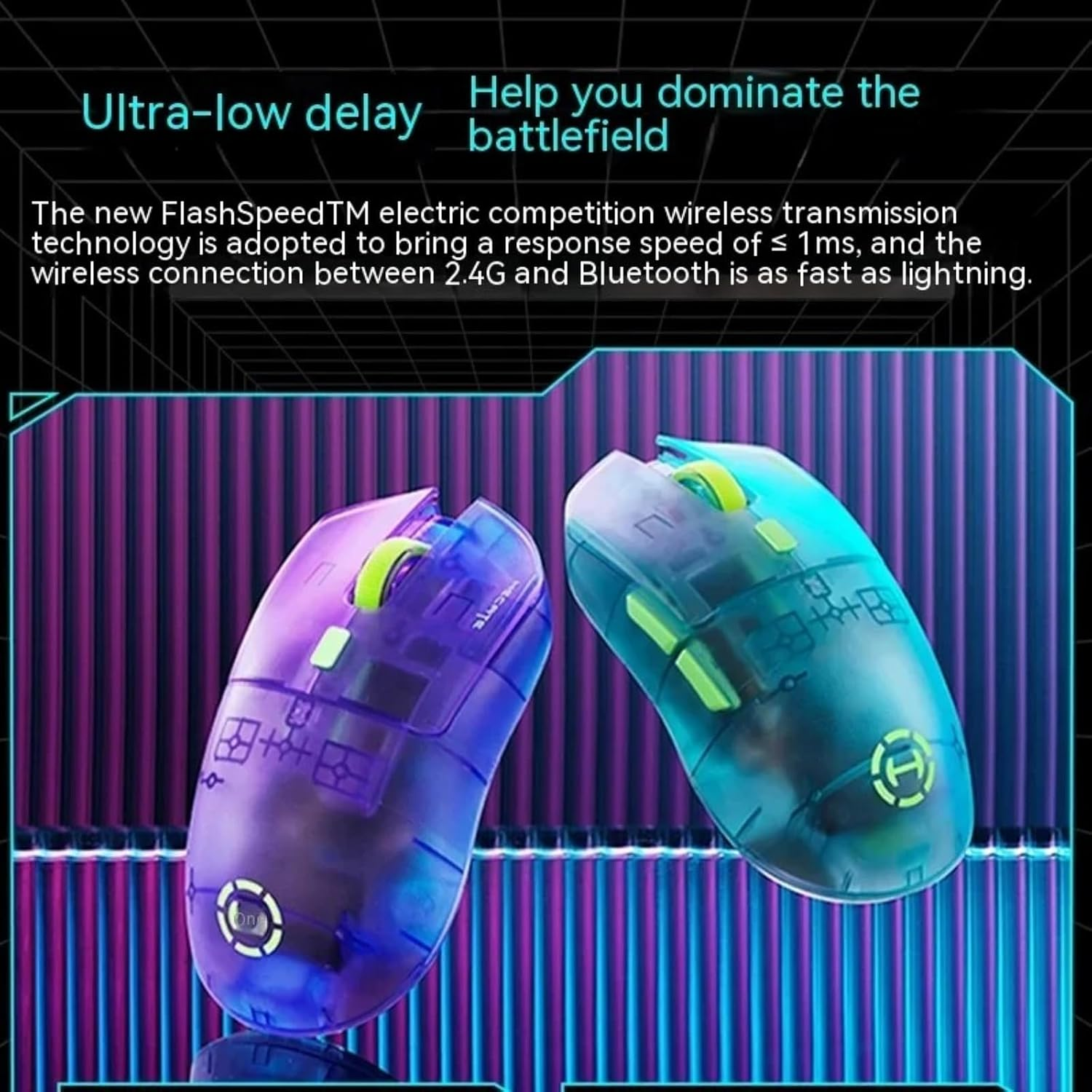 Edifier G3M PRO Wireless Gaming Mouse, Tri-Mode 2.4G/Usb-C/Bluetooth/26000 DPI, Rechargeable Computer Mouse for Laptop PC Mac, Transparent Green - Green image number 5