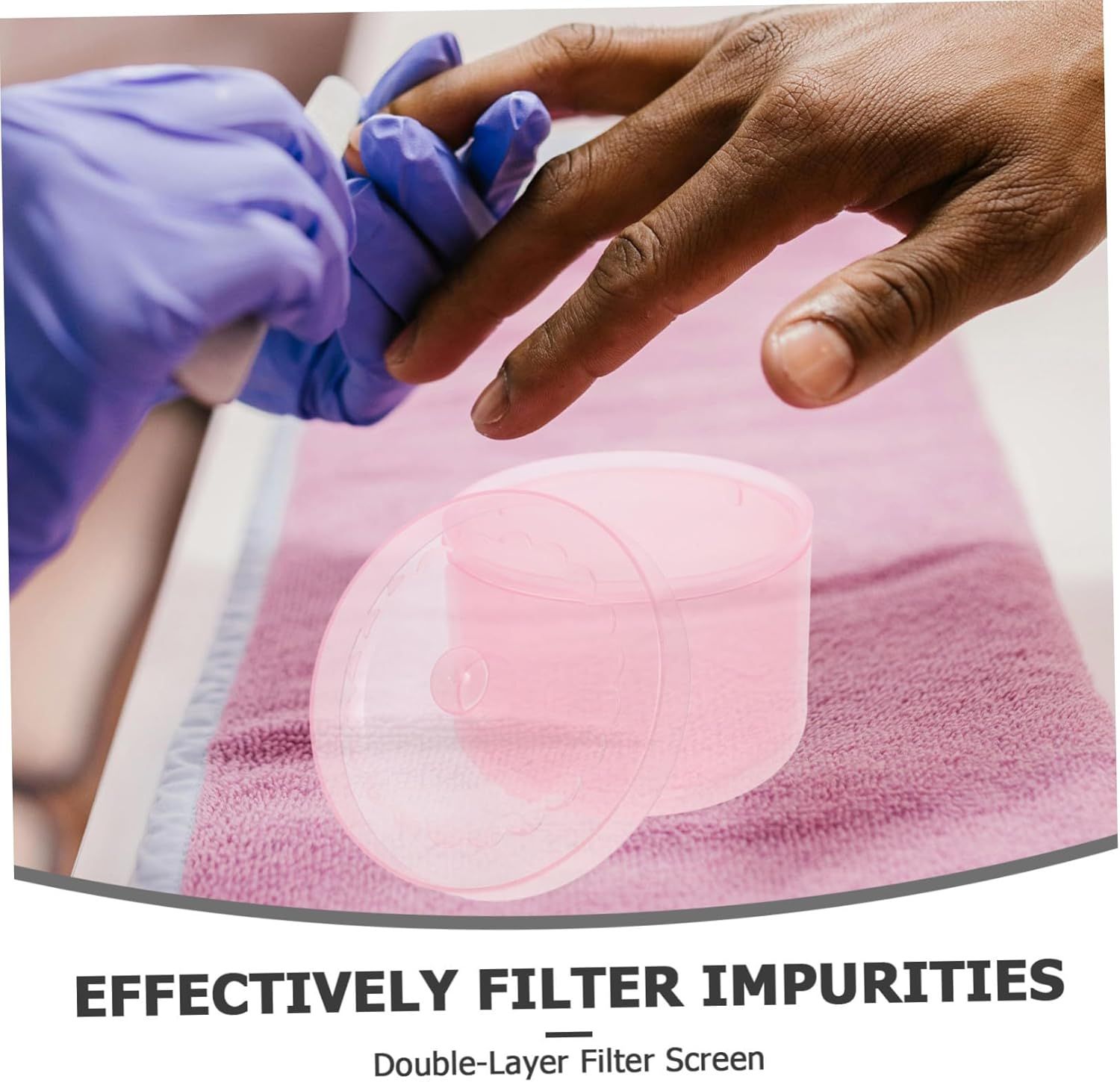 Garneck 2Pcs Nail Tool Sterilizer Box with Dual Filter Manicure Cleaner Case for Nail Drill Bits Tweezers and Clippers Soaking Tray for Salon and Home Use Pink