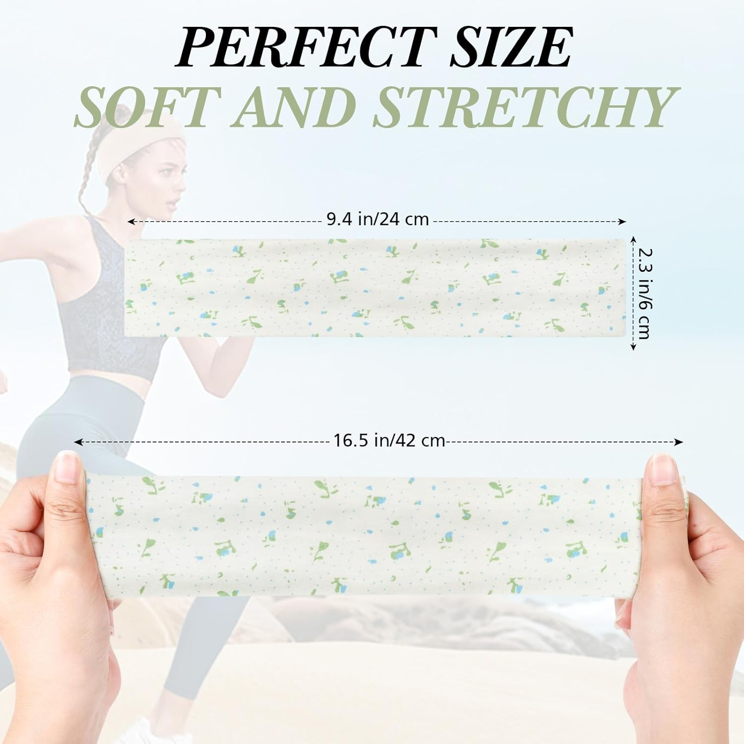 Hishexin Headbands for Women Non Slip, Stretchy Sweat Headband for Workout Yoga Running, Head Bands for Women'S Hair - 8 Pack image number 3