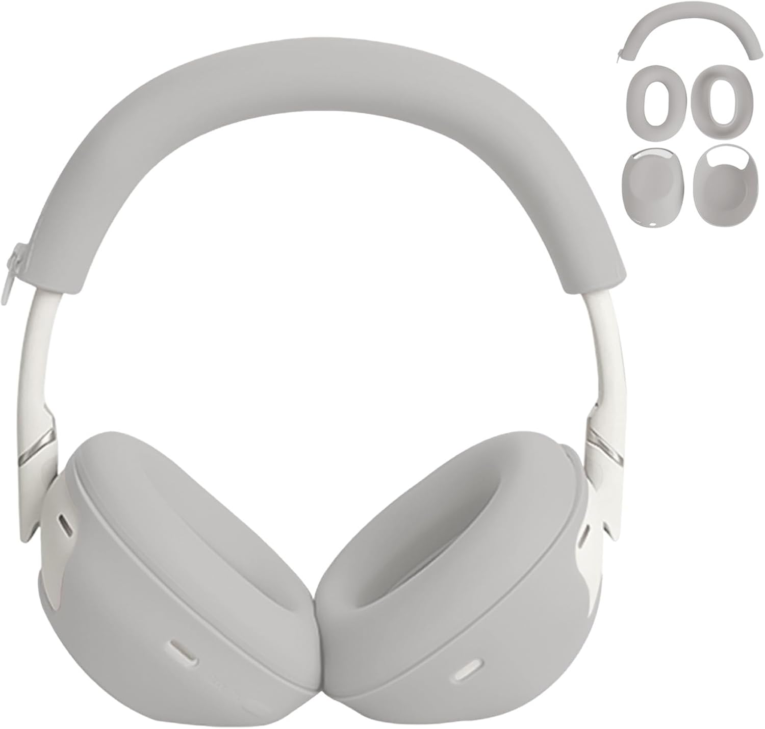 Adhiper 【3-In-1】 Silicone Sweat Case Cover for Sony WH-1000XM6 Headphones, XM6 Covers Accessories Silicone Ear Pads Covers & Headband Cover & Ear Cups Protector, Washable & Sweatproof - Black