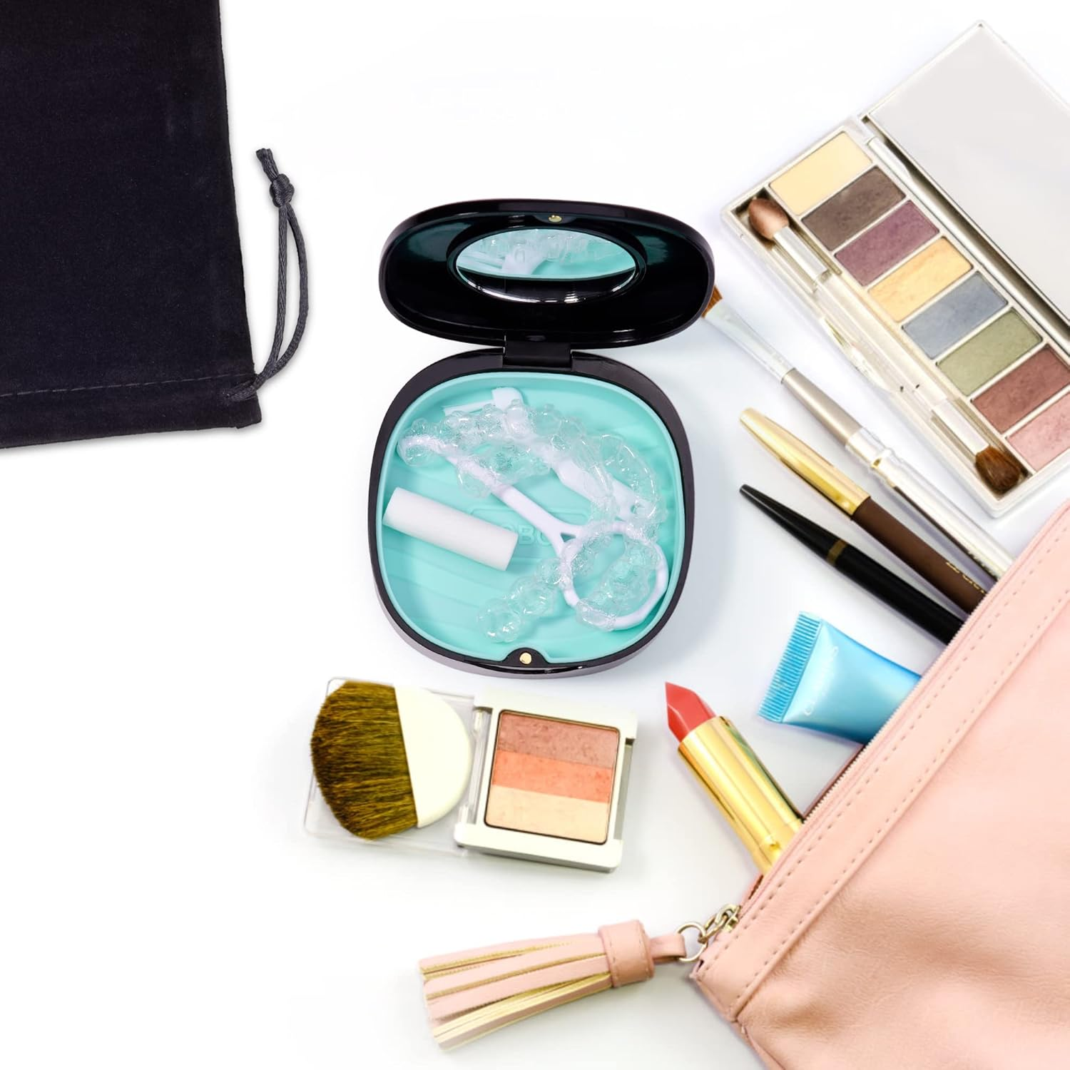 Doboli Slim Aligner Case with Vent Holes, Compatible with Invisalign, Night Guards, Mouth Guards, Retainer Case - Black image number 2