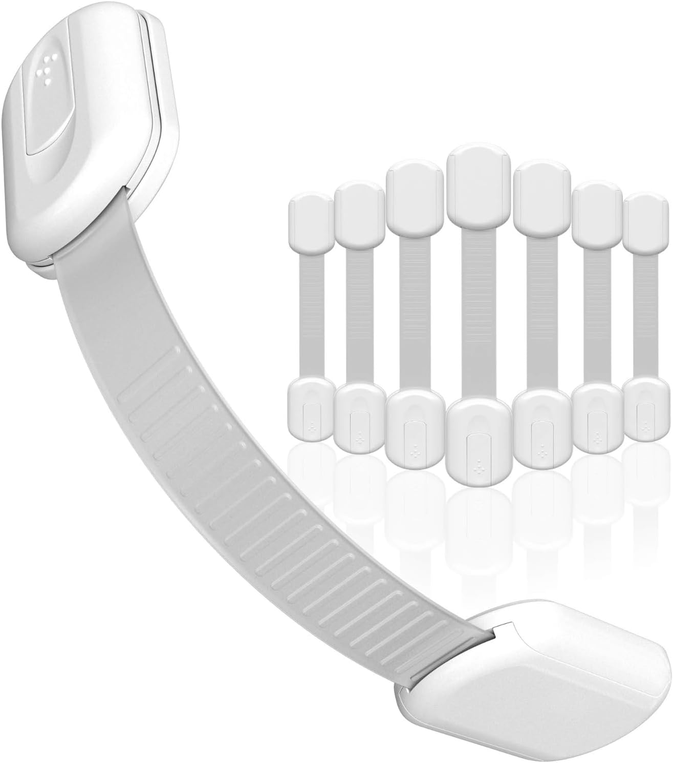 CHGEO Baby Locks (10-Pack) Child Safety Cabinet Proofing - Safe Quick and Easy 3M Adhesive Cabinet Drawer Door Latches No Screws & Magnets Multi-Purpose for Furniture Kitchen Ovens Toilet Seats image number 3